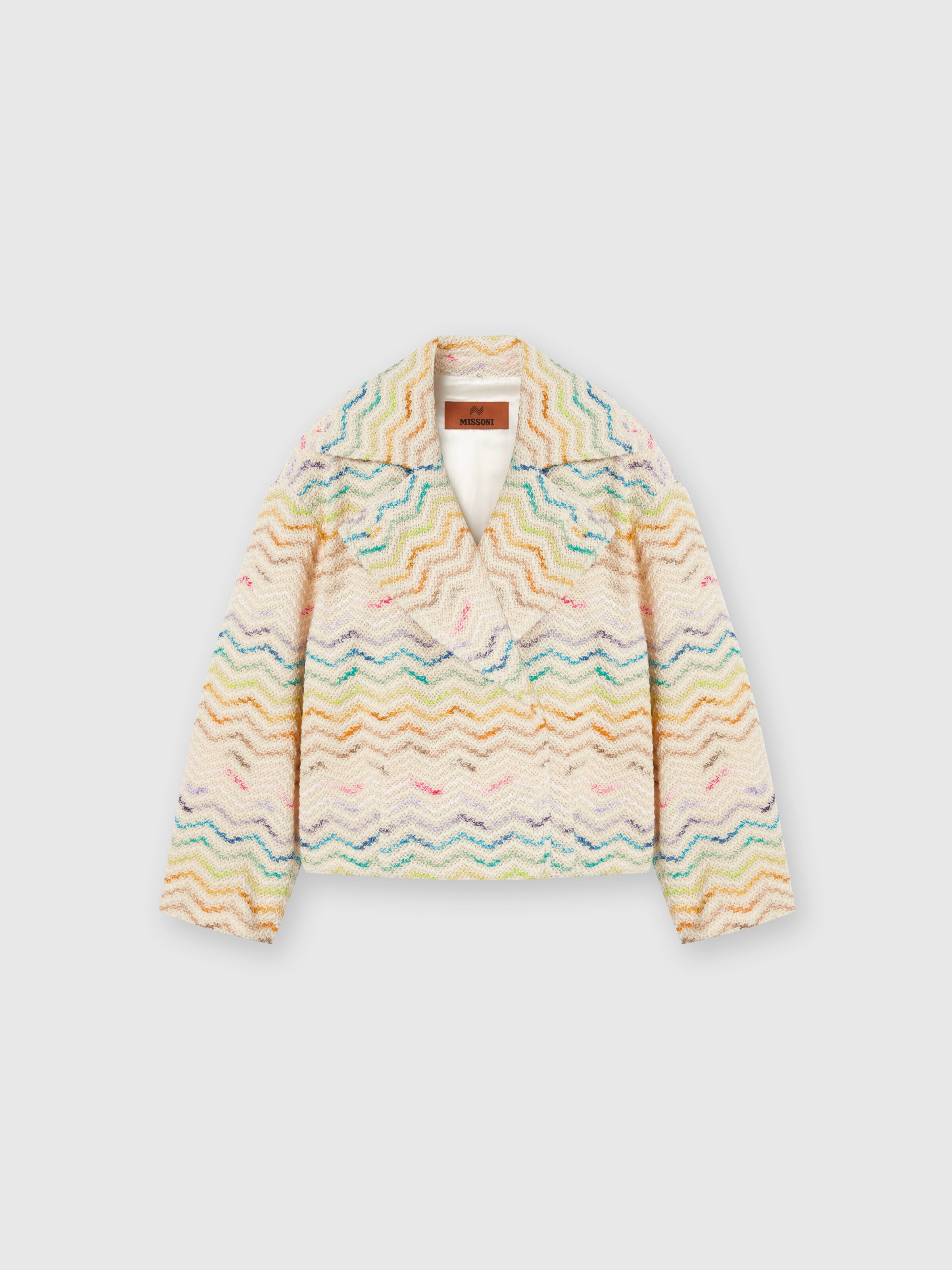 Jacke aus Chevron-Maschenware, Mehrfarbig  - 0