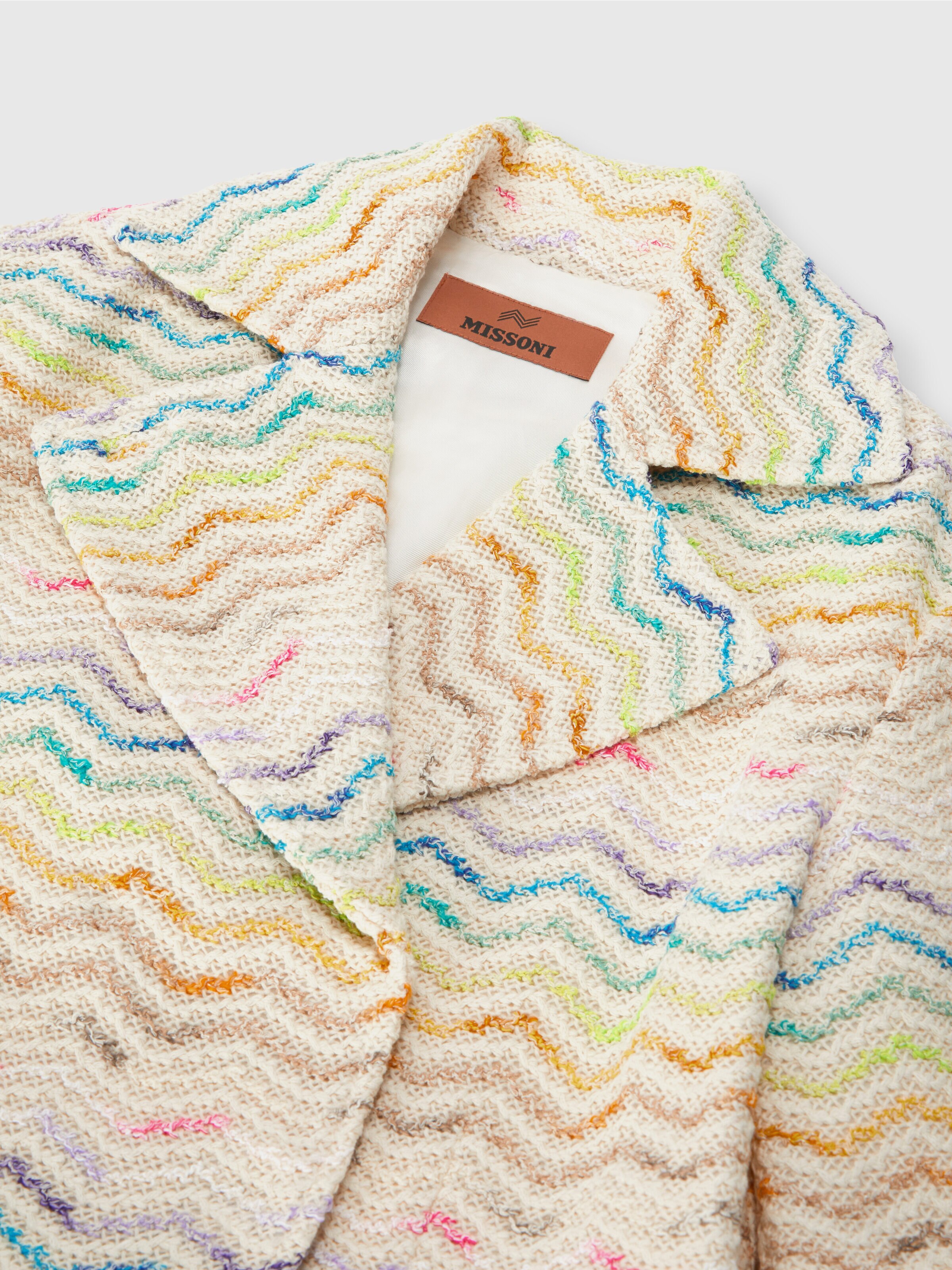 Giacca in maglia chevron, Multicolore  - 2