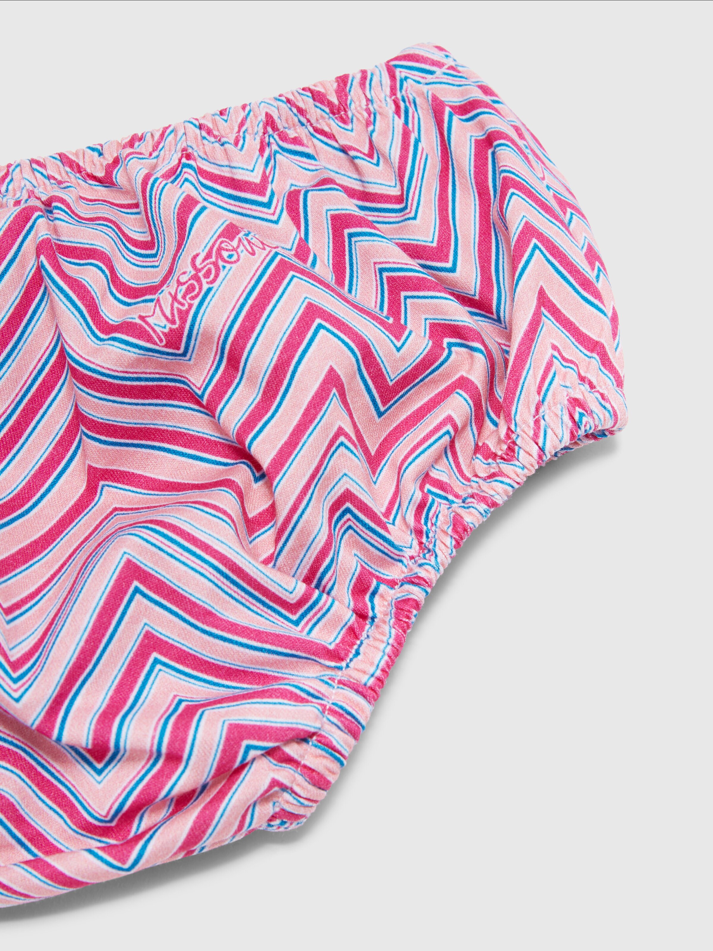 Cotton jersey dress with zigzag inserts, Multicoloured  - 3