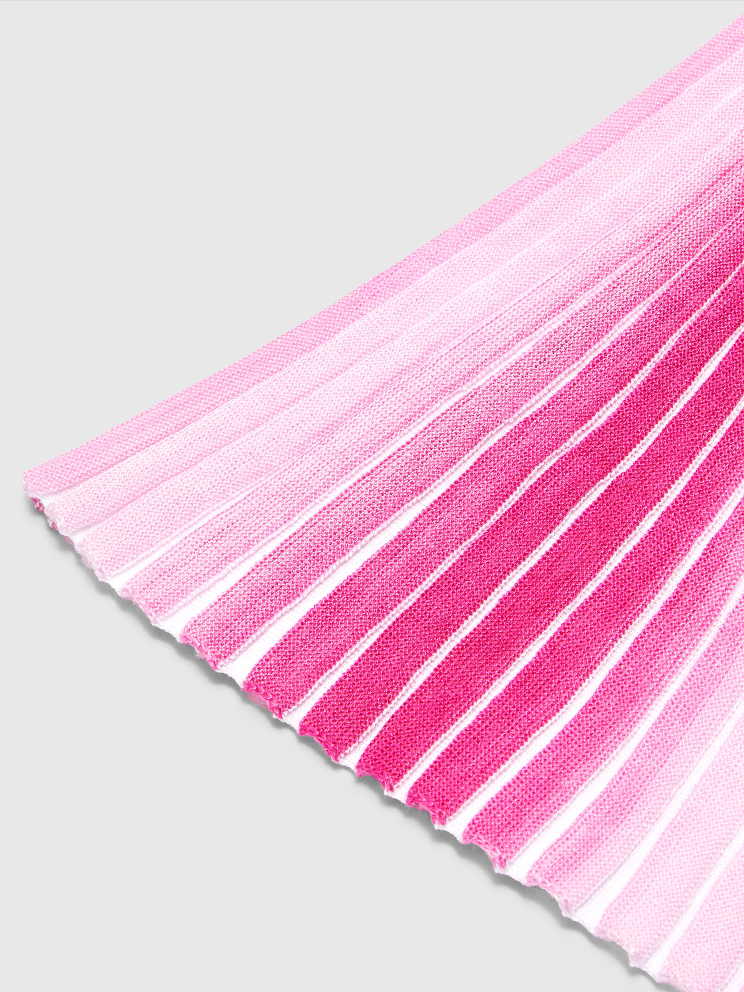 Midi dress in striped viscose knit, Pink   - 3