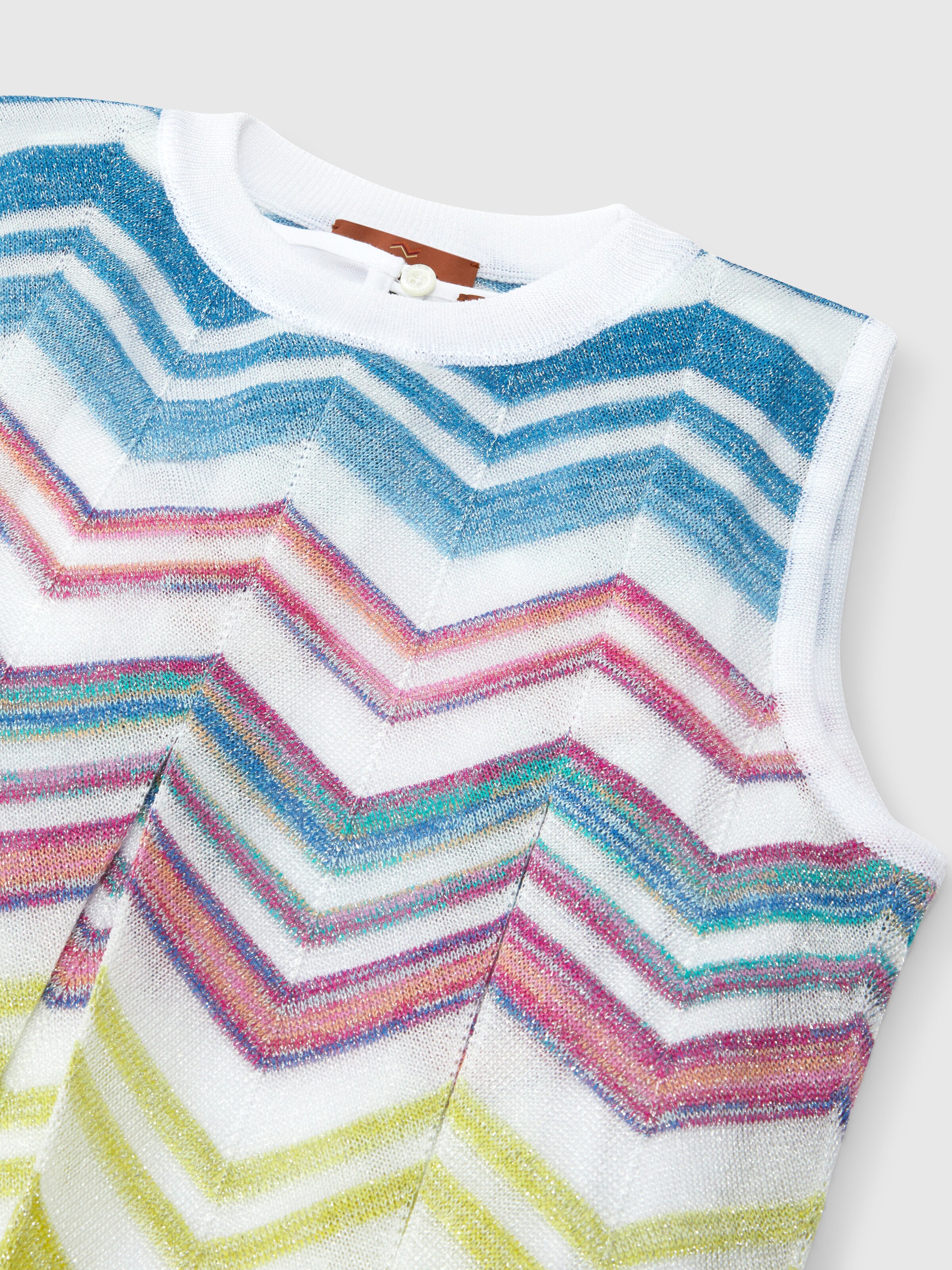 Abito in maglia di misto viscosa zig zag con lamé, Multicolore  - 3