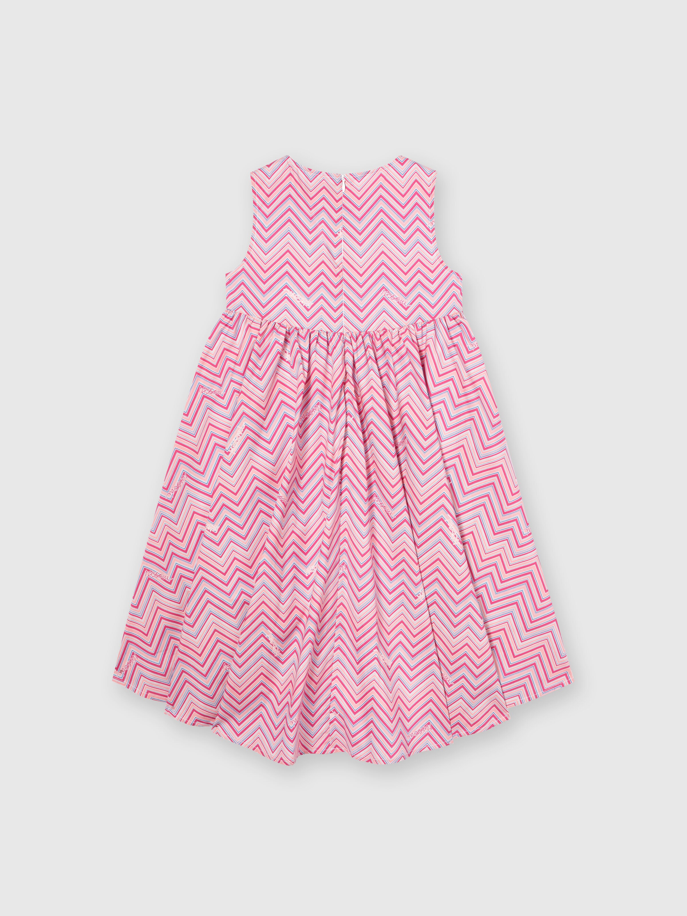 Robe en coton avec imprimé zig-zag, Rose   - 1