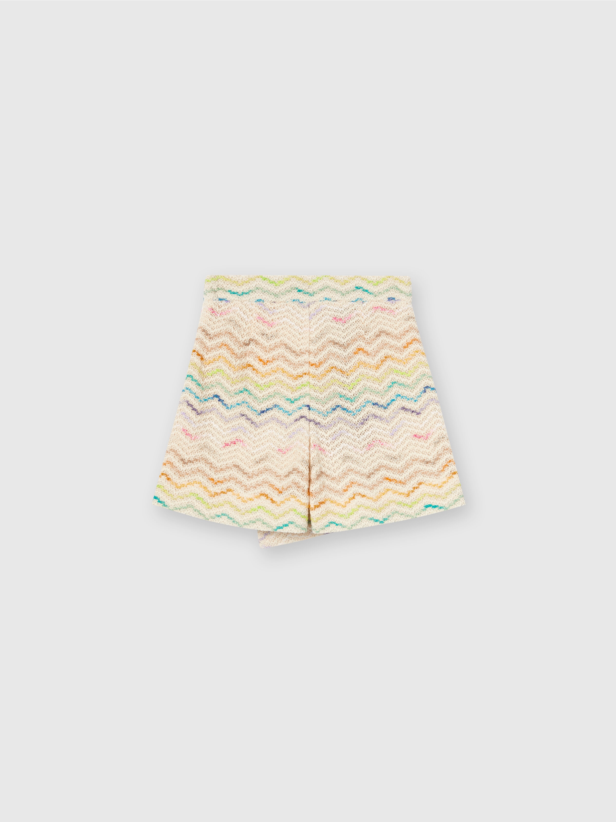 Falda envolvente en mezcla de algodón en zigzag, Multicolor  - 1