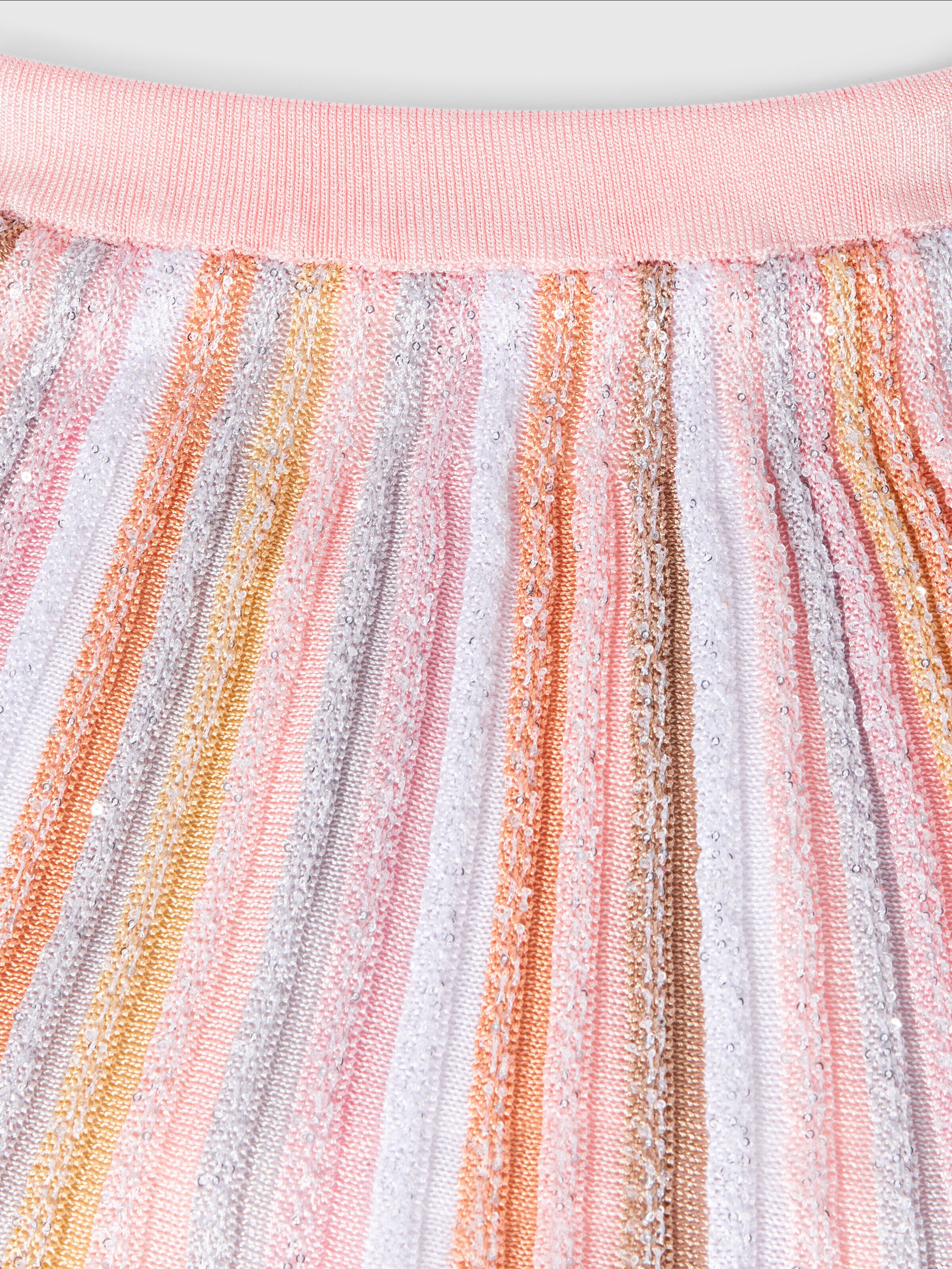 Pleated viscose knit skirt with elasticated waistband, Multicoloured  - 2