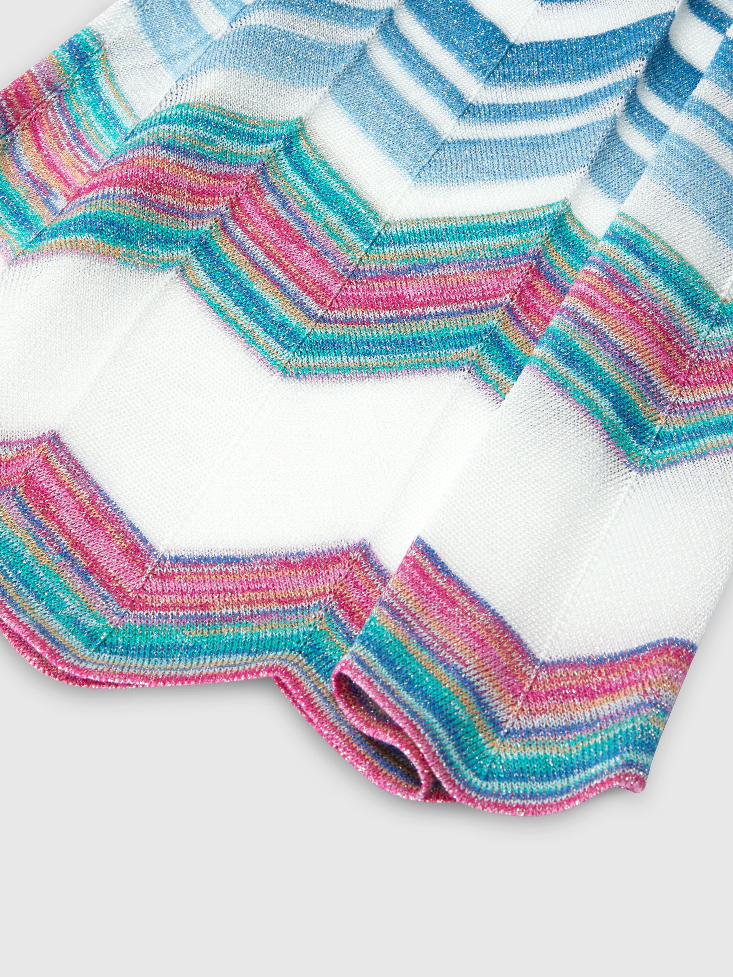 Pantalon en viscose mélangée à zig-zag avec lurex, Multicolore  - 3