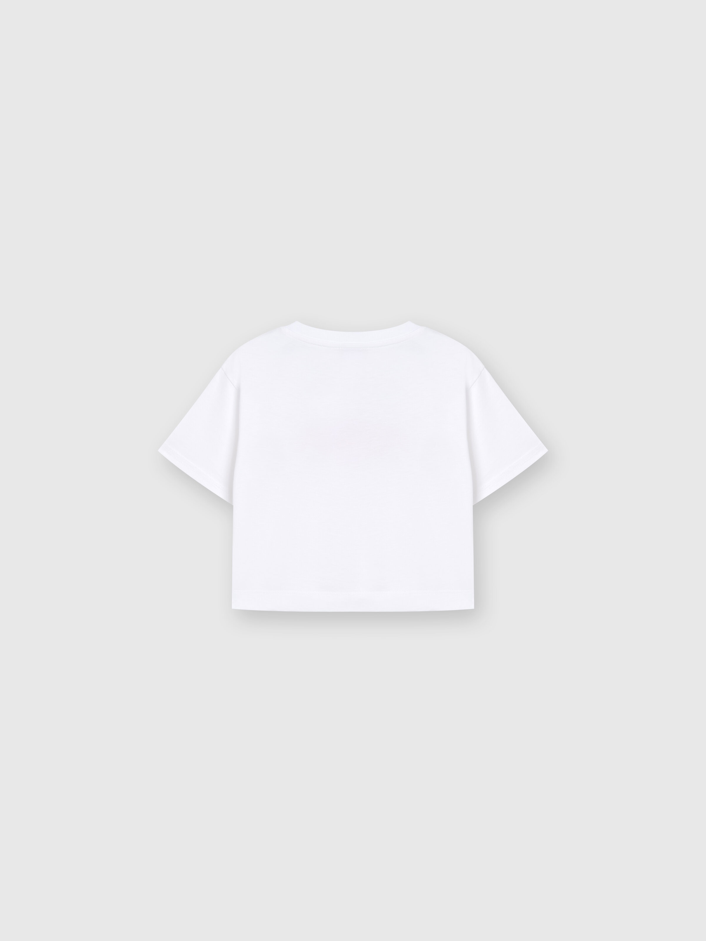 T-shirt in jersey di cotone con scritta logo, Bianco  - 1