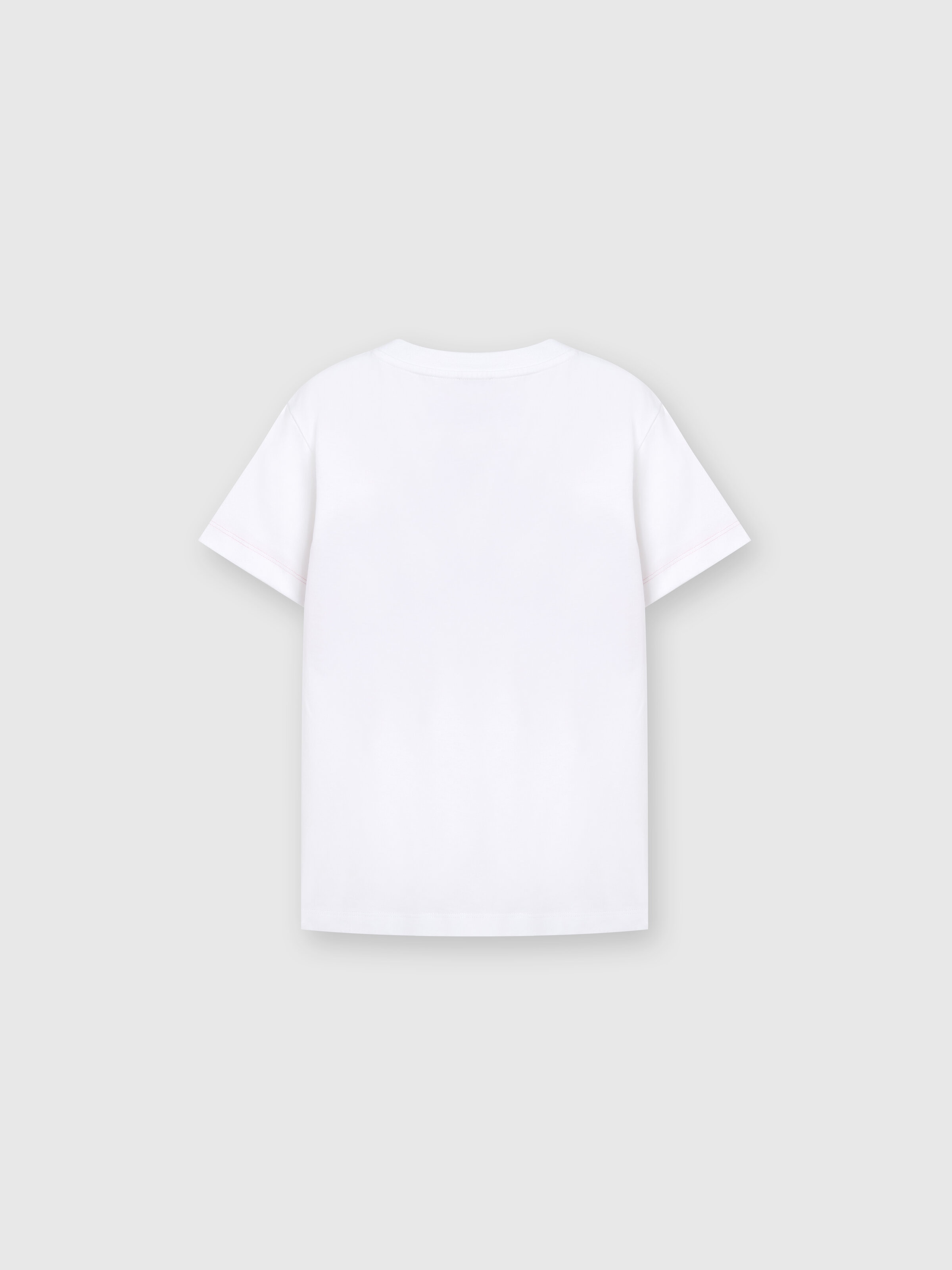 T-shirt in jersey di cotone con scritta logo chevron , Multicolore  - 1