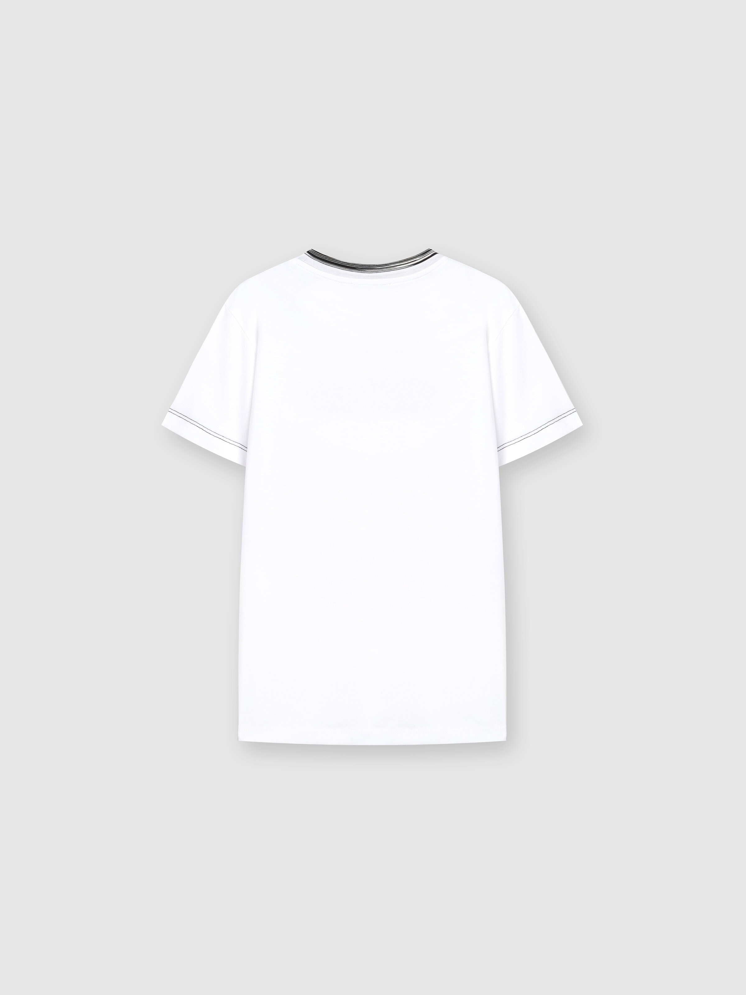 T-shirt in jersey di cotone con logo, Bianco & Nero - 1