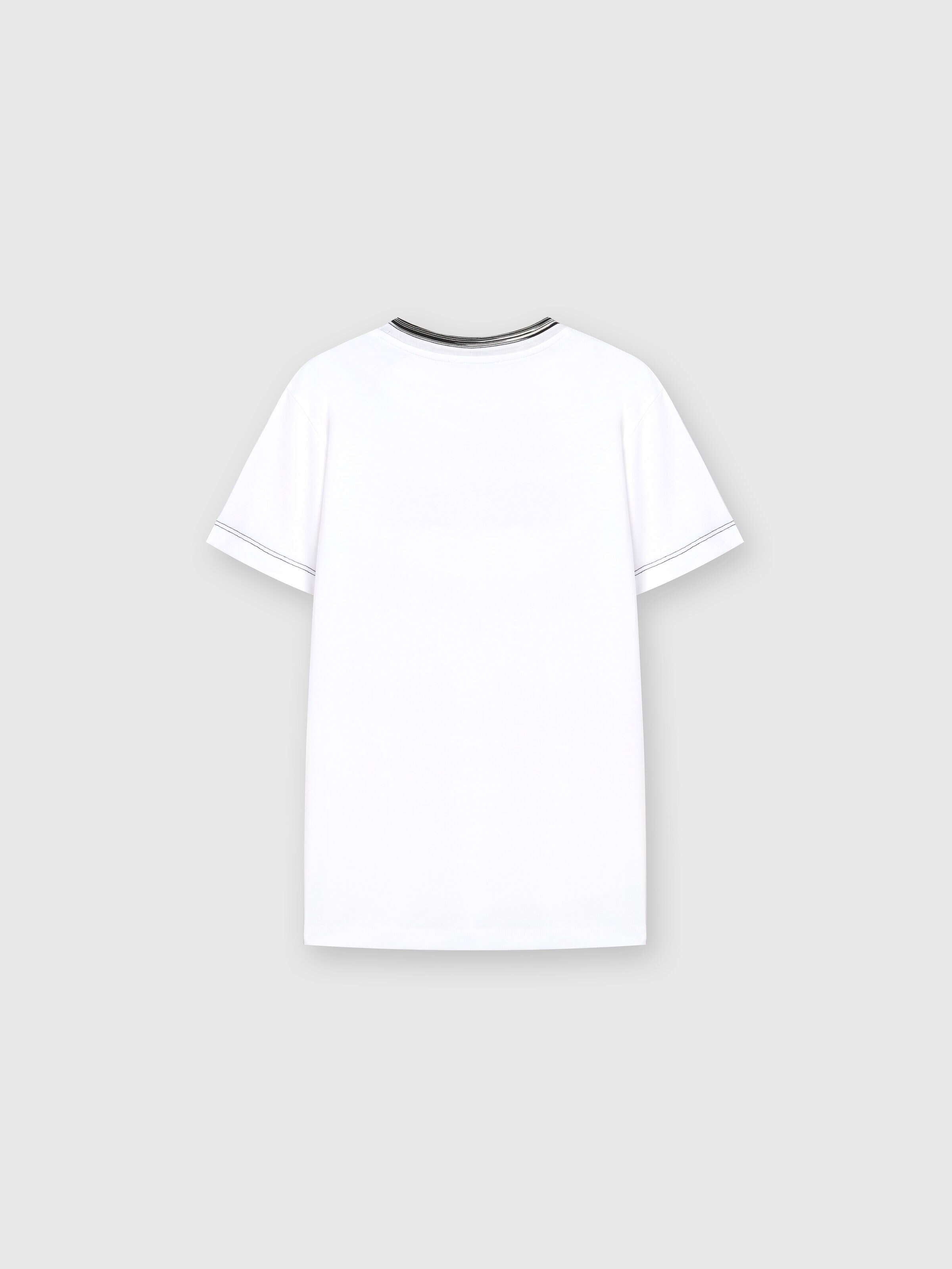 T-shirt in jersey di cotone con logo, Bianco & Nero - 1