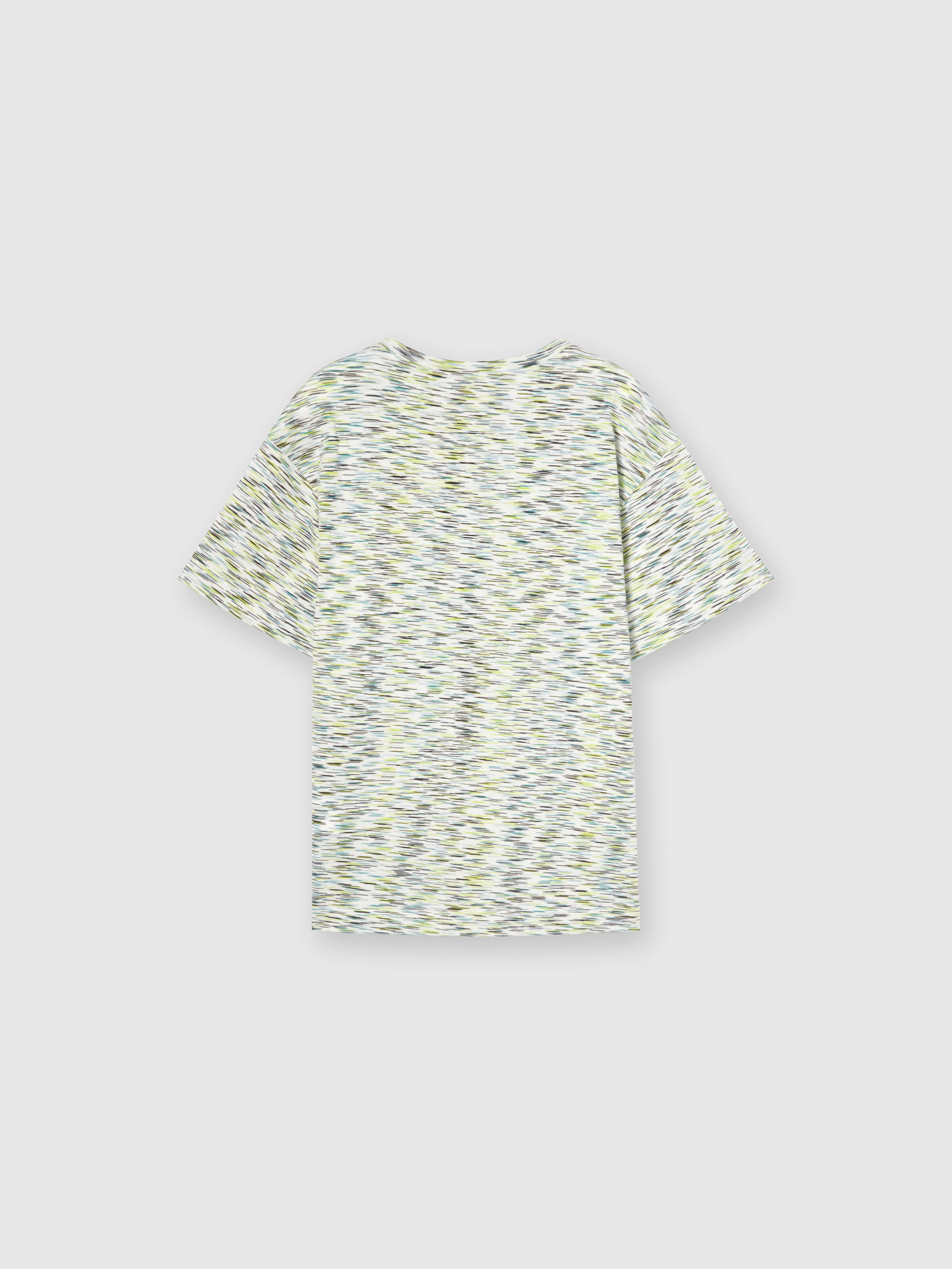 Slub cotton T-shirt with logo lettering, Multicoloured  - 1