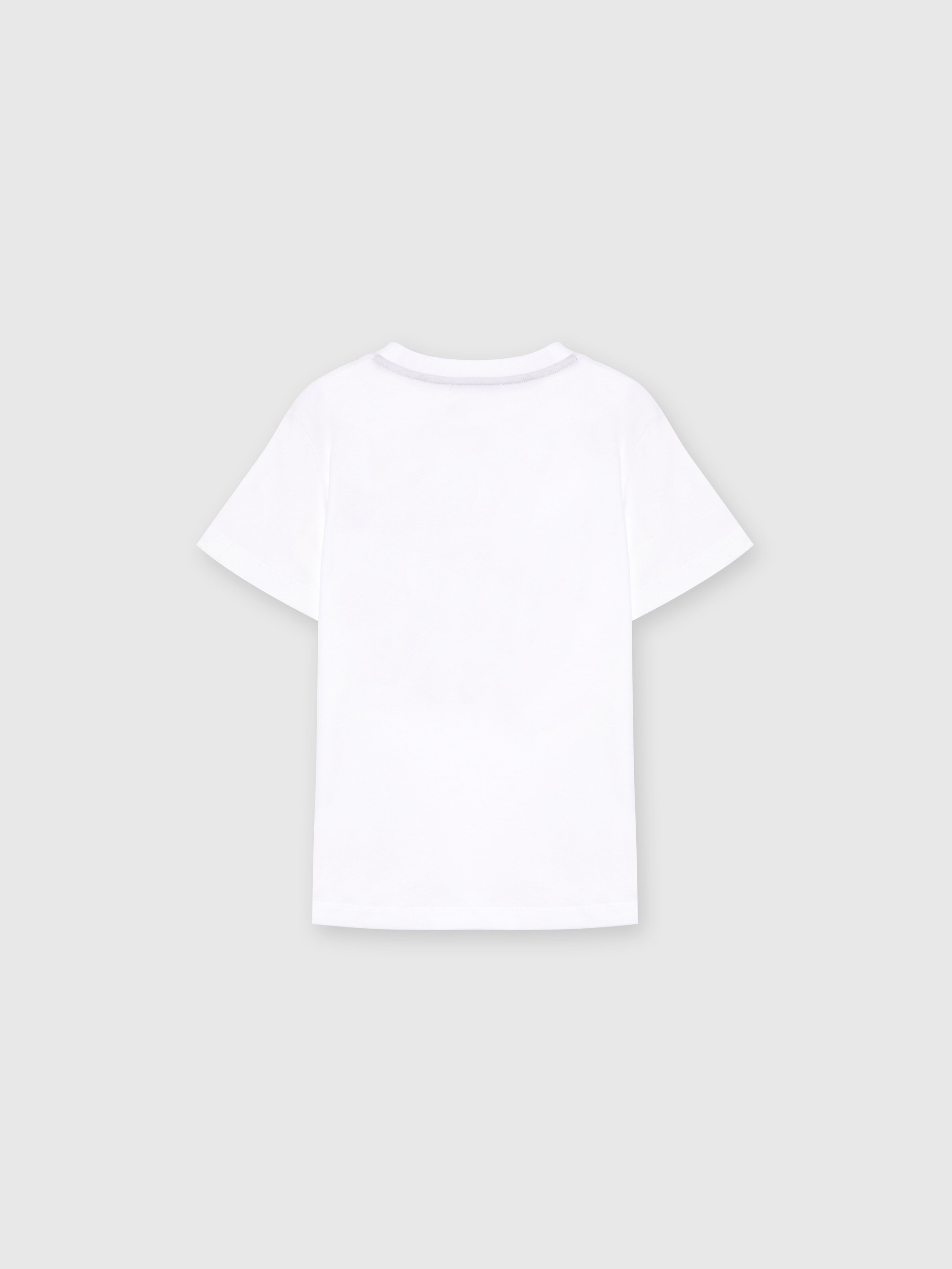 T-shirt en jersey de coton avec imprimé à chevrons et logo, Multicolore  - 1