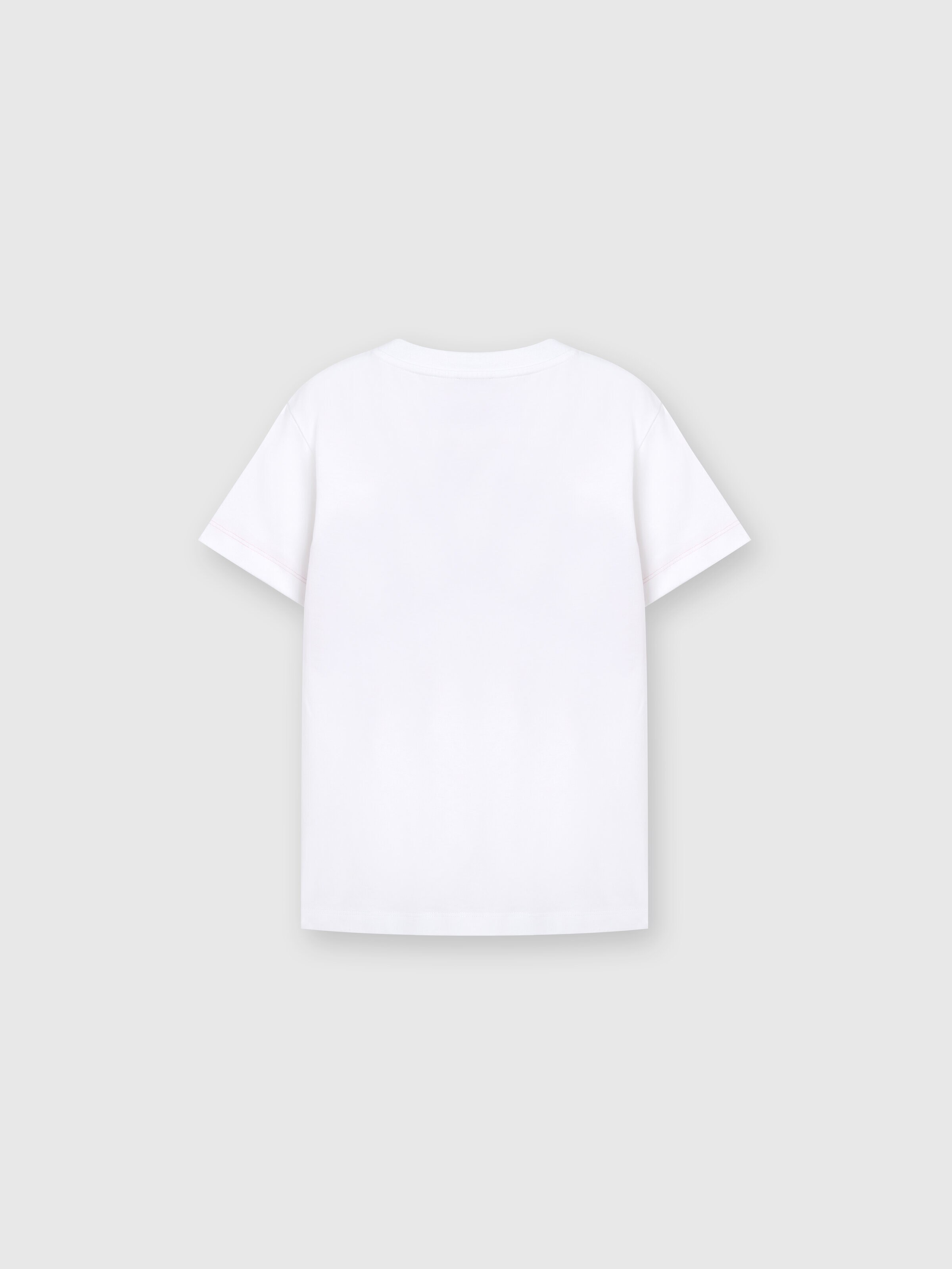 Kurzärmeliges Baumwoll-T-Shirt mit Chevron-Print, Mehrfarbig  - 1