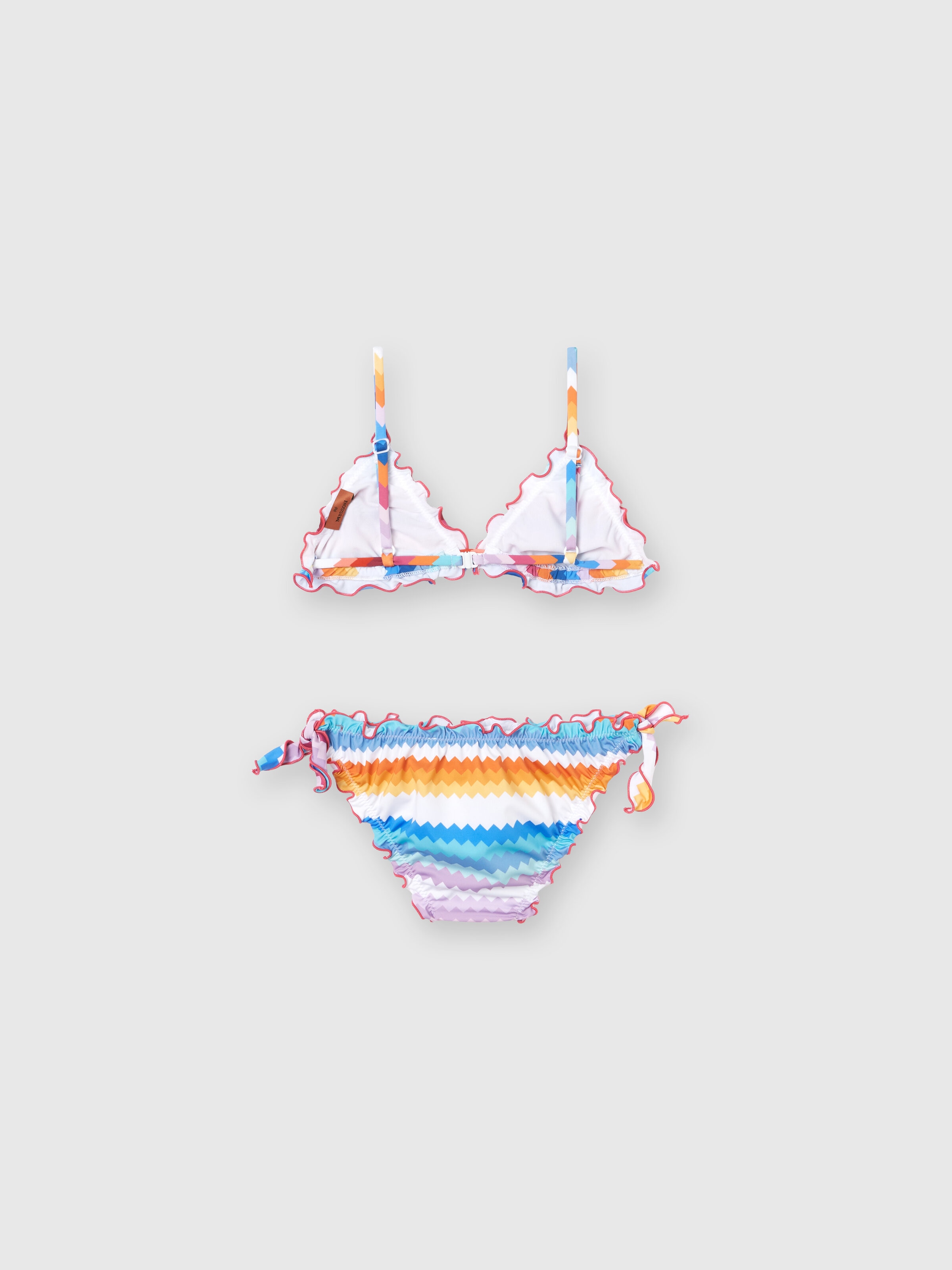Bikini con motivo en zigzag y logotipo , Multicolor  - 1