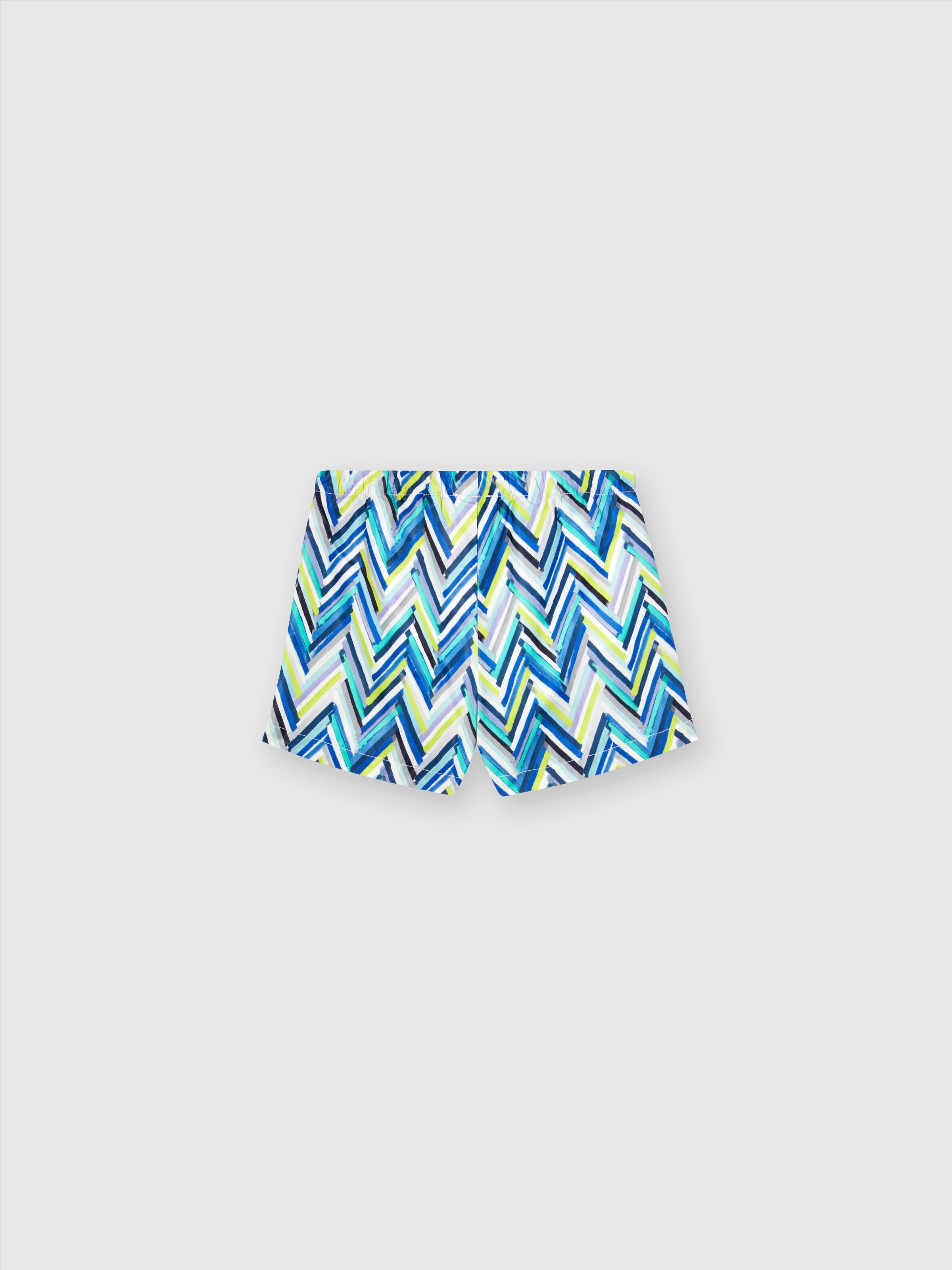 Short de bain avec imprimé à zig-zag et imprimé logo, Multicolore  - 1