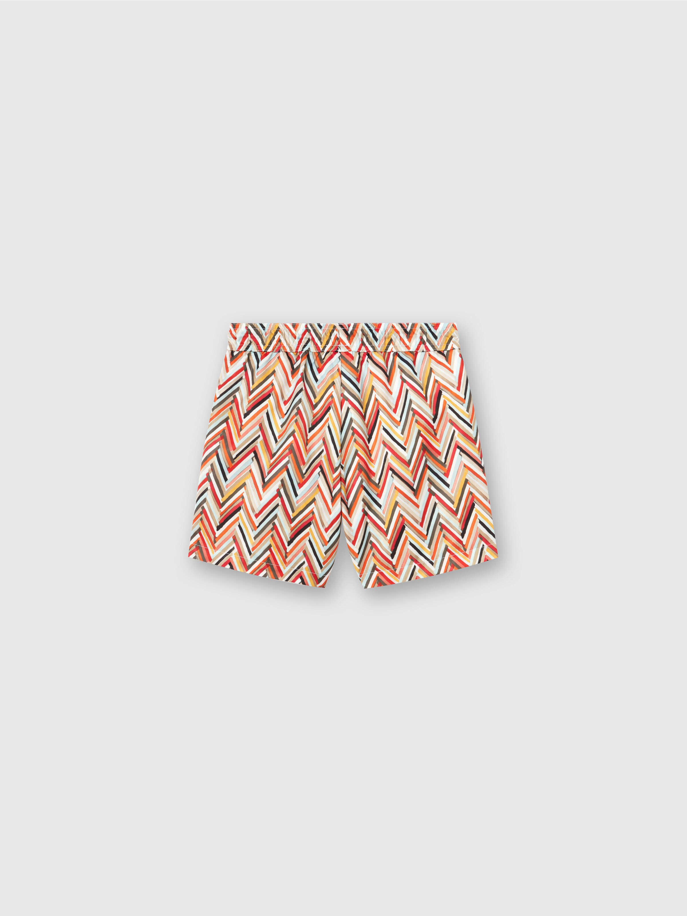 Swimming trunks with zigzag pattern and logo, Multicoloured  - 1