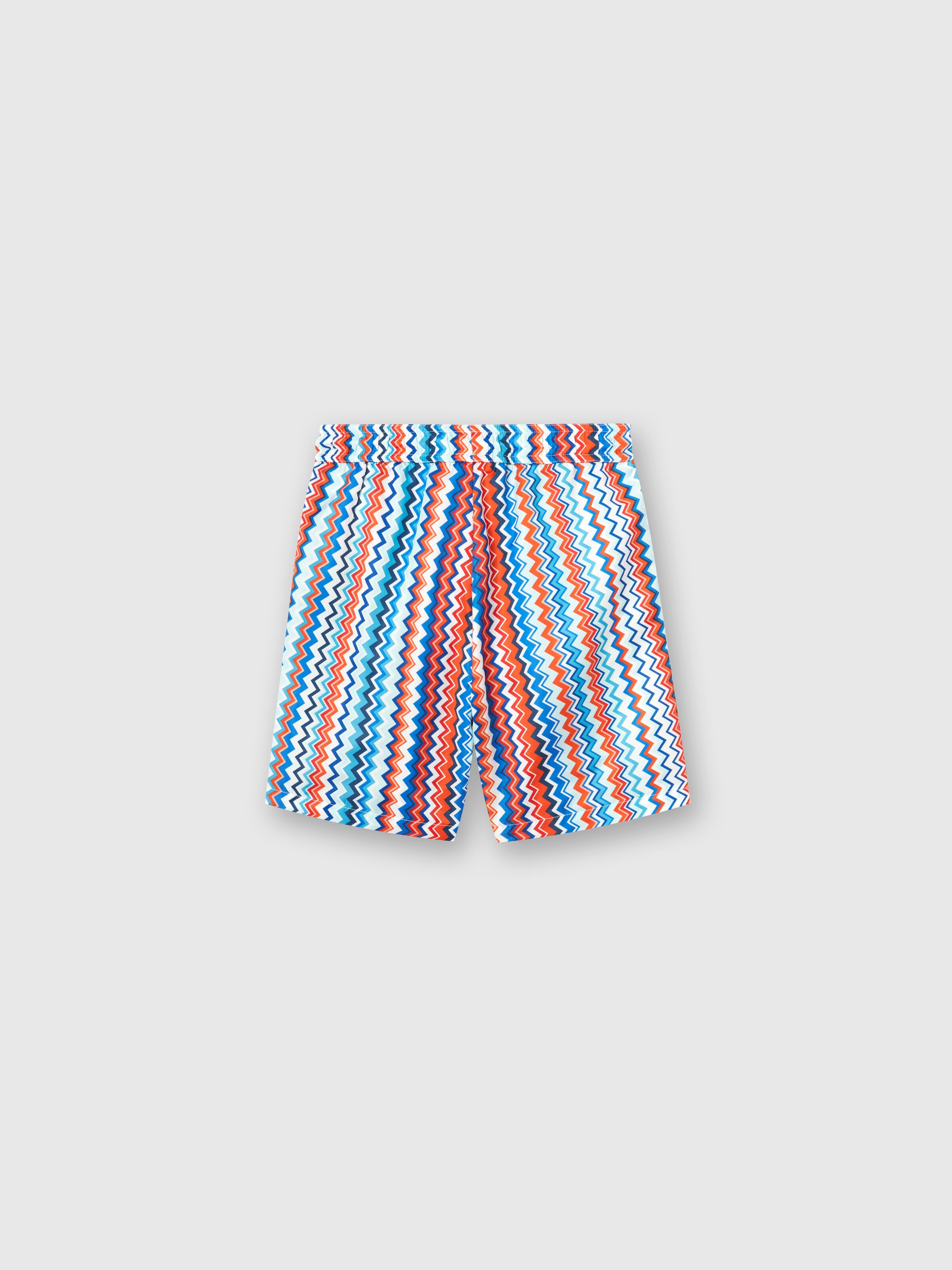 Swimming trunks with zigzag print and logo, Multicoloured  - 1