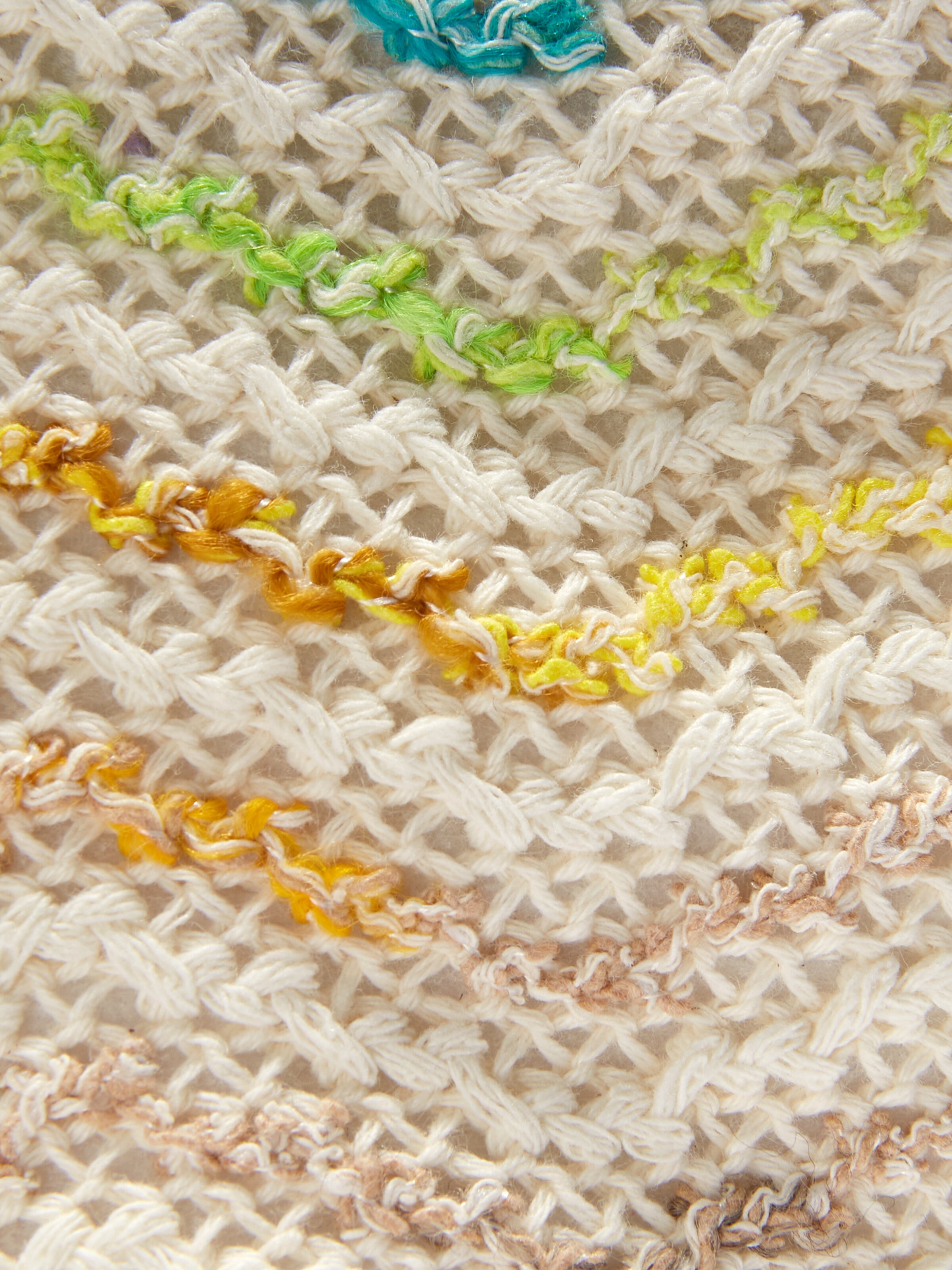 Gorro de pescador de punto en mezcla de algodón con estampado de espigas, Multicolor  - 3