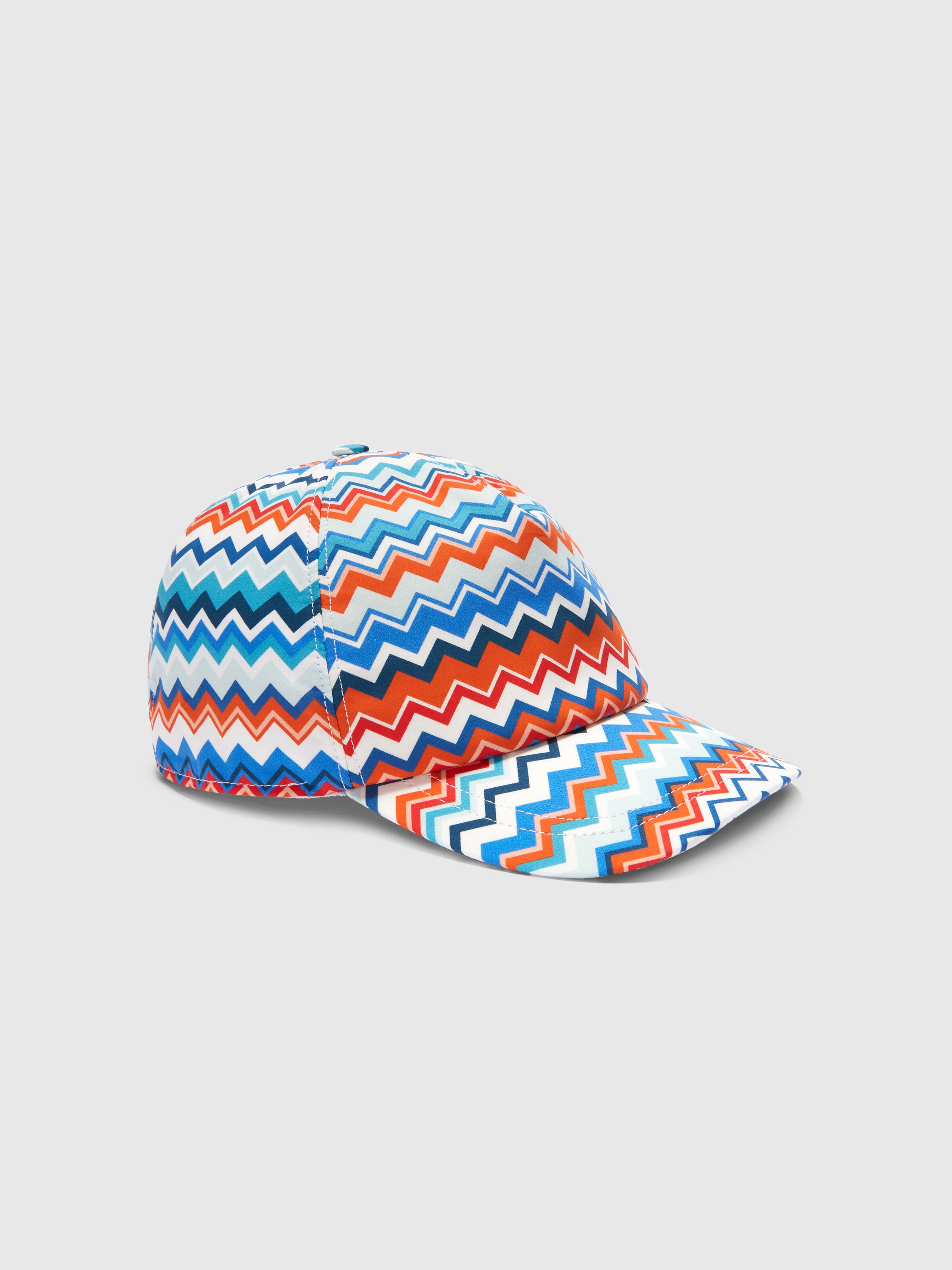 Hat with visor in cotton with zigzag pattern, Multicoloured  - 0