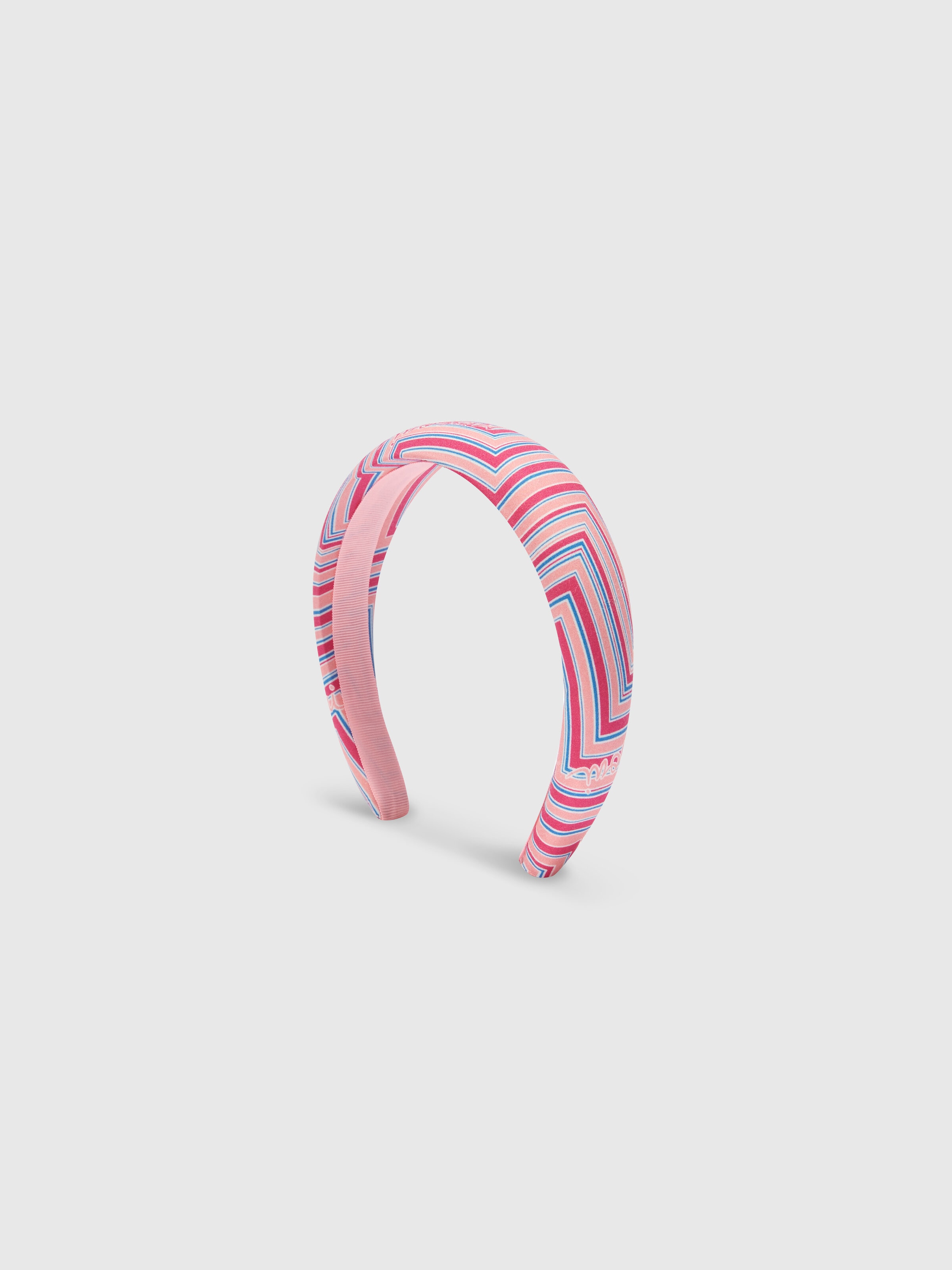 Hair band in zigzag fabric, Pink   - 0