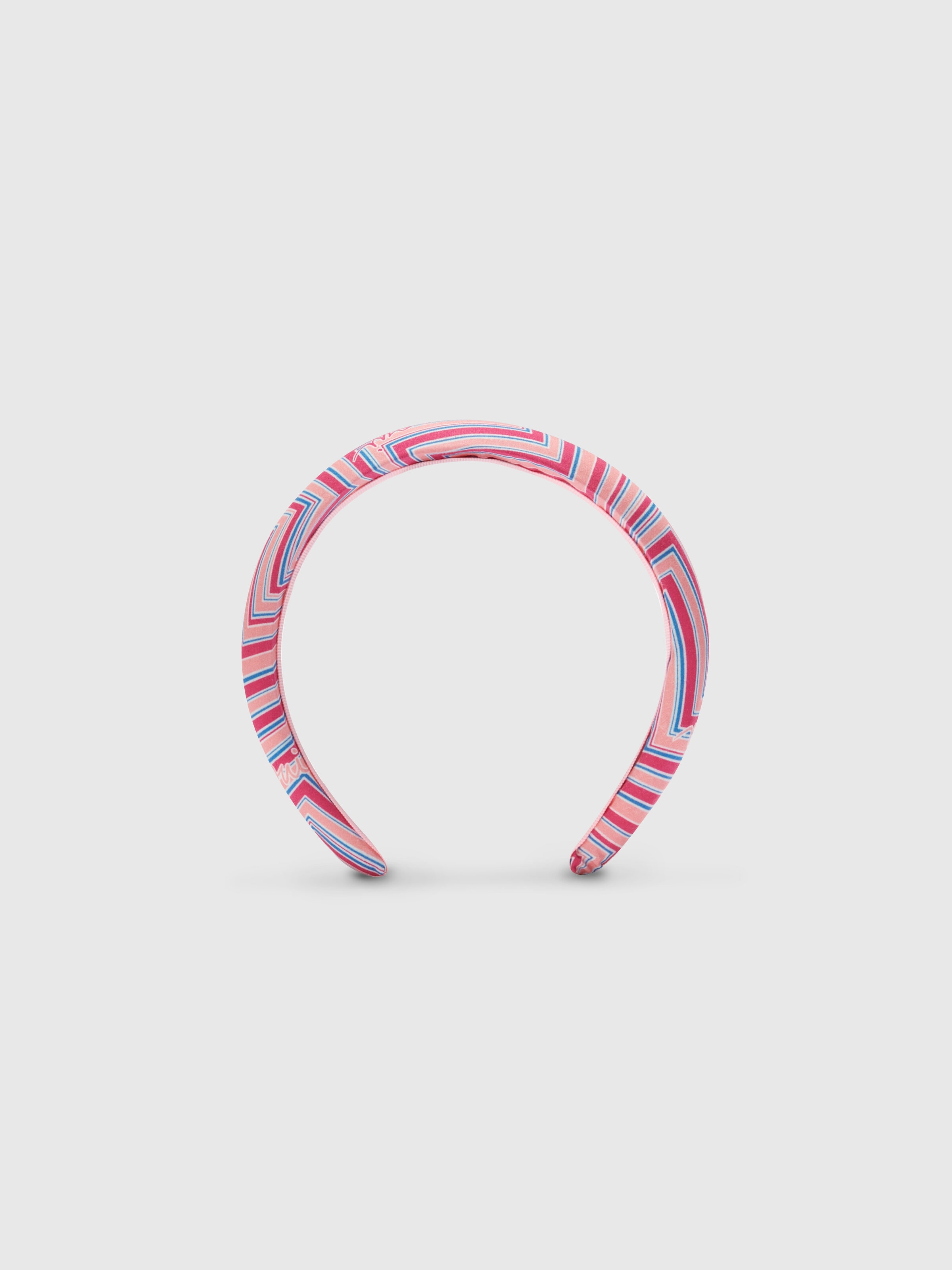 Hair band in zigzag fabric, Pink   - 1