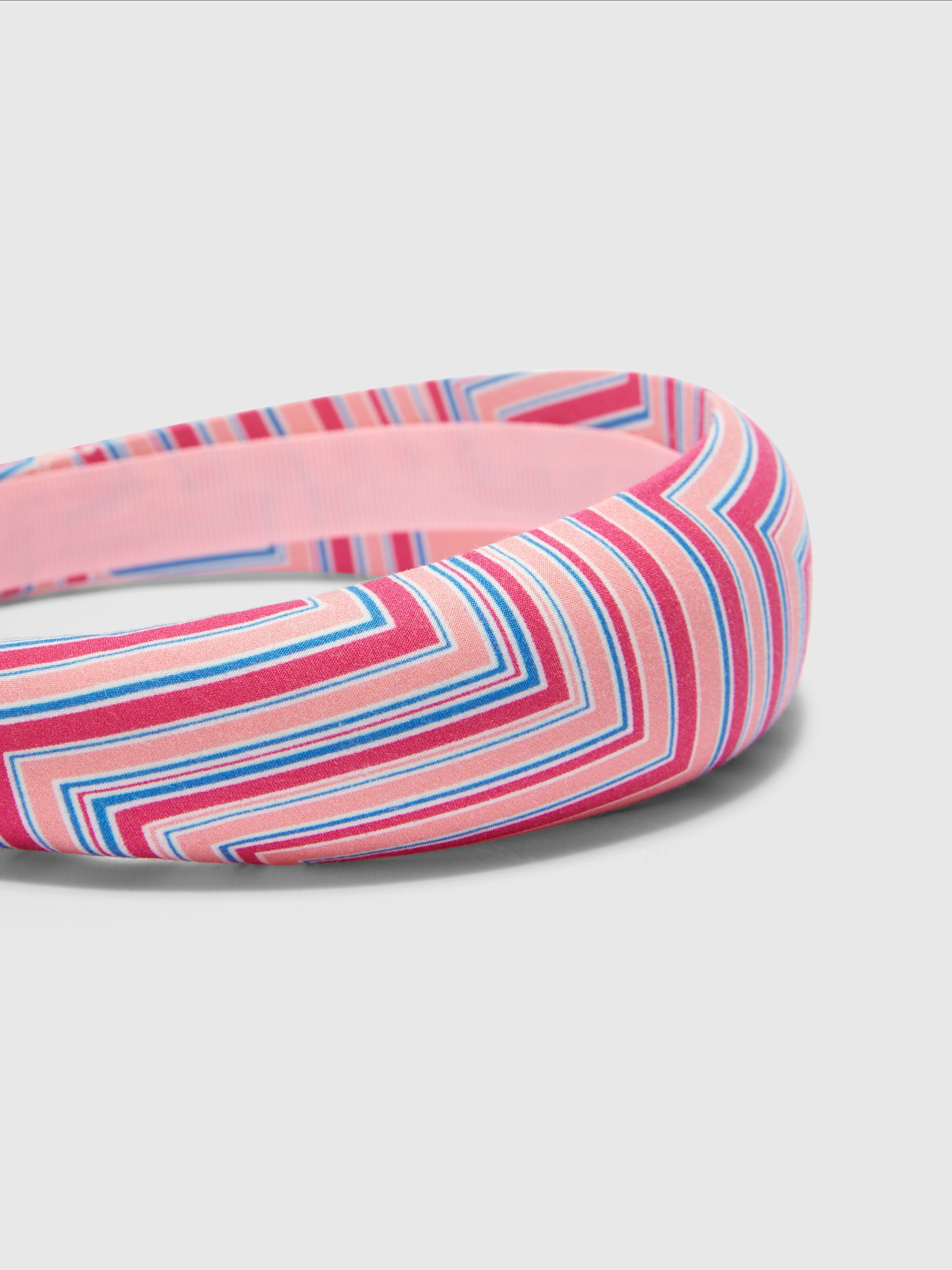 Hair band in zigzag fabric, Pink   - 2
