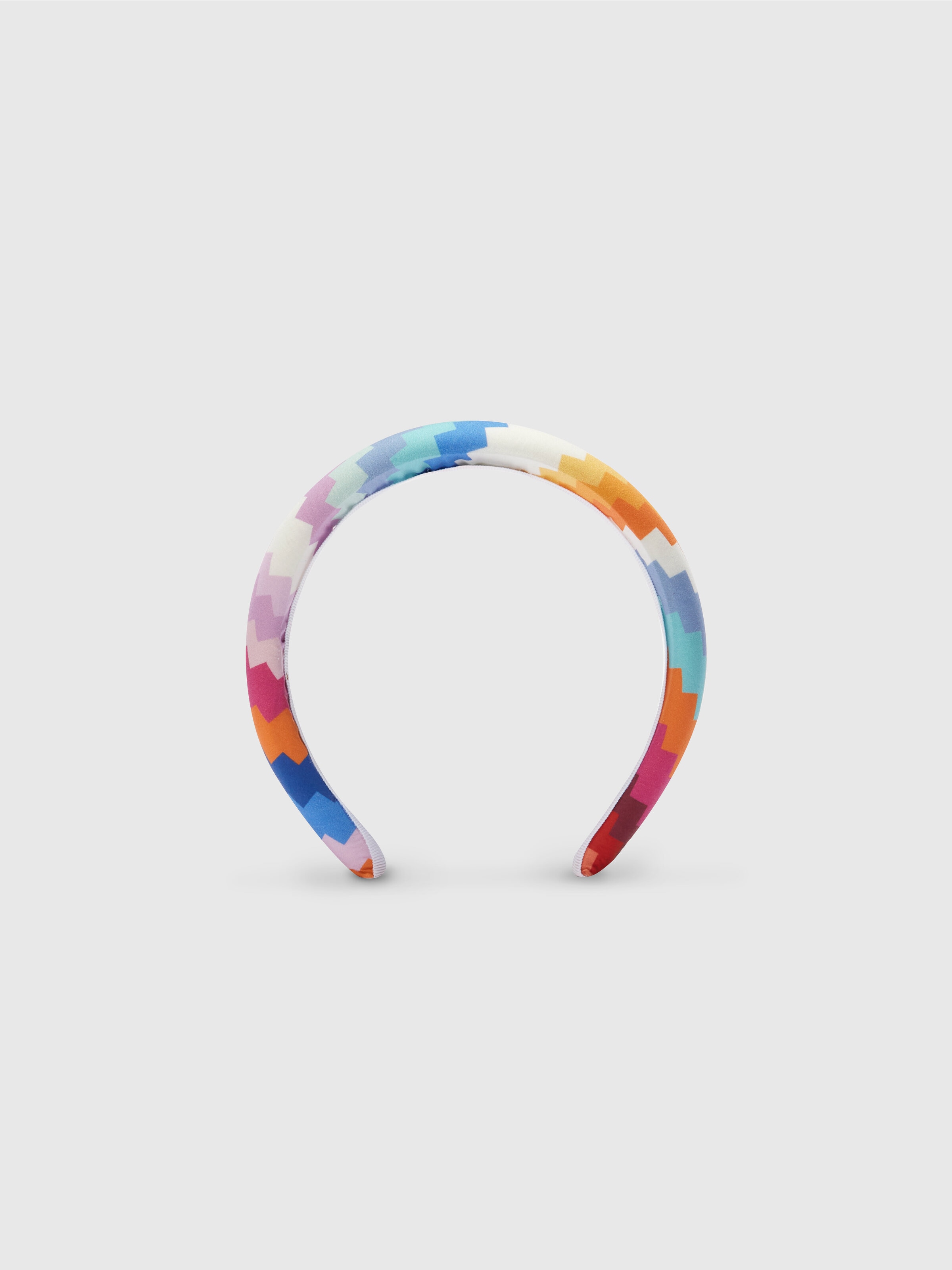 Hair band in zigzag fabric, Multicoloured  - 1