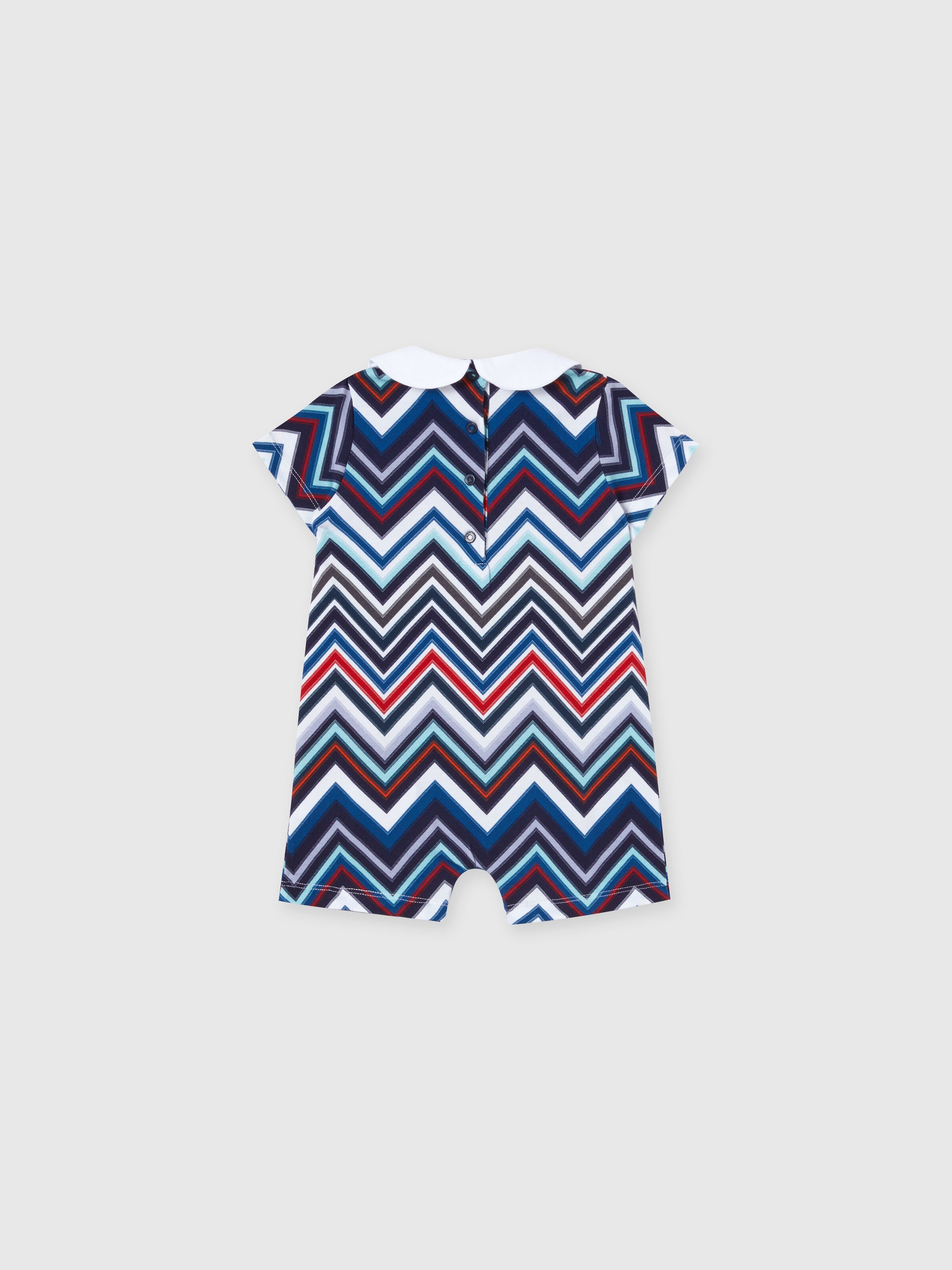 Two-piece set with cotton chevron jumpsuit and docker hat