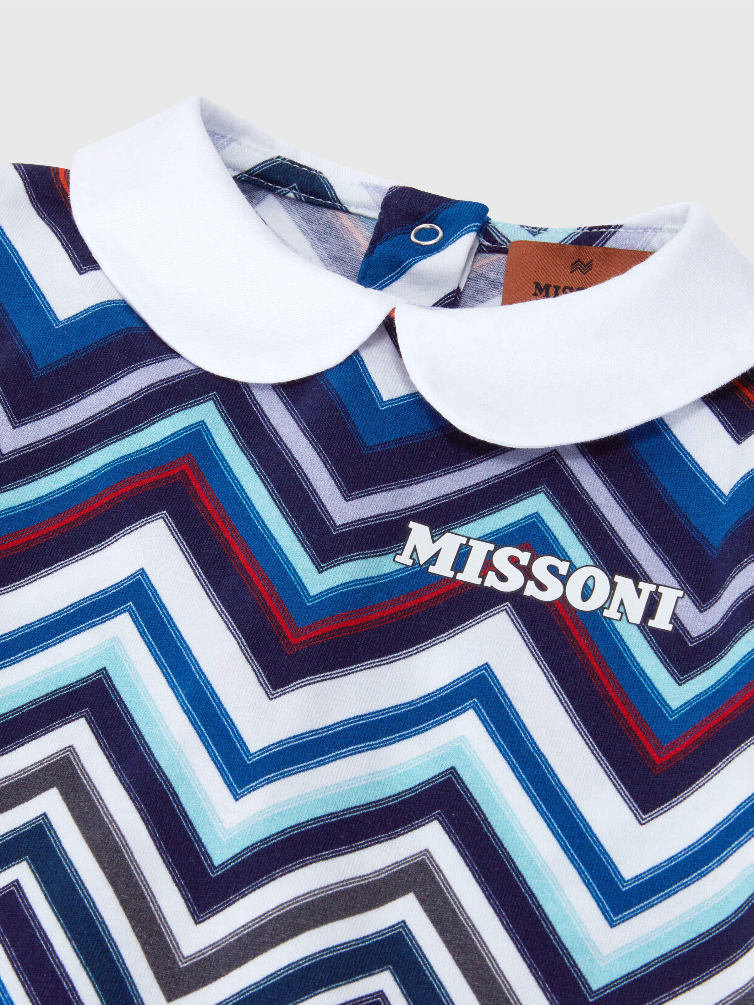 Two-piece set with cotton chevron jumpsuit and docker hat