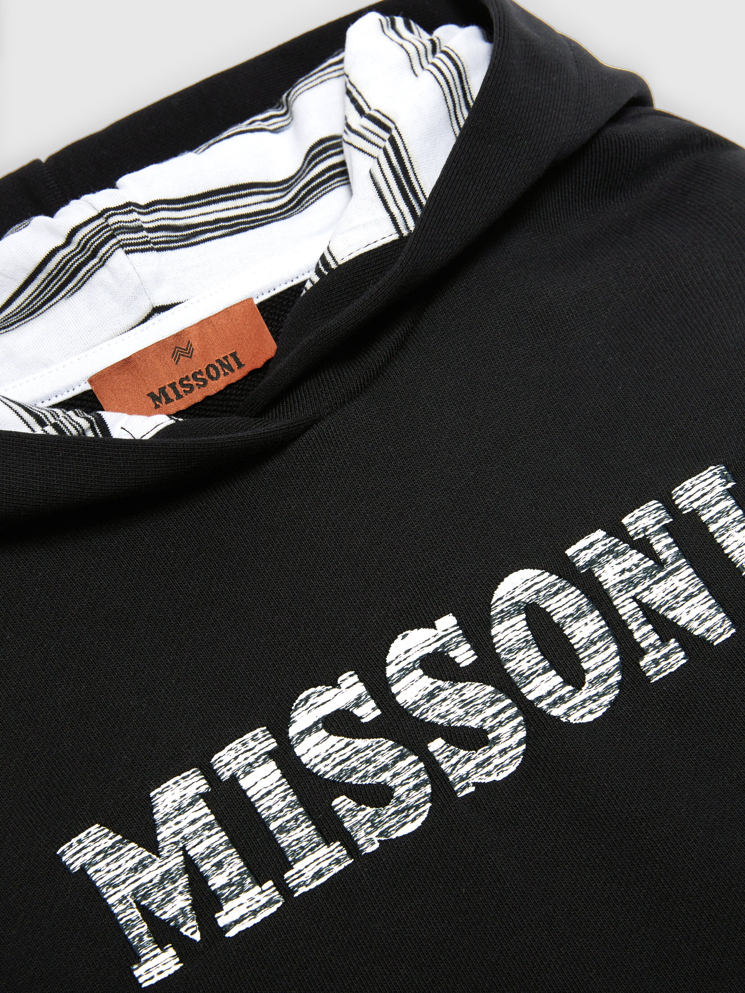 Sweatshirt aus Baumwolle mit Kapuze und Logo-Schriftzug , Weiß & Schwarz - 2