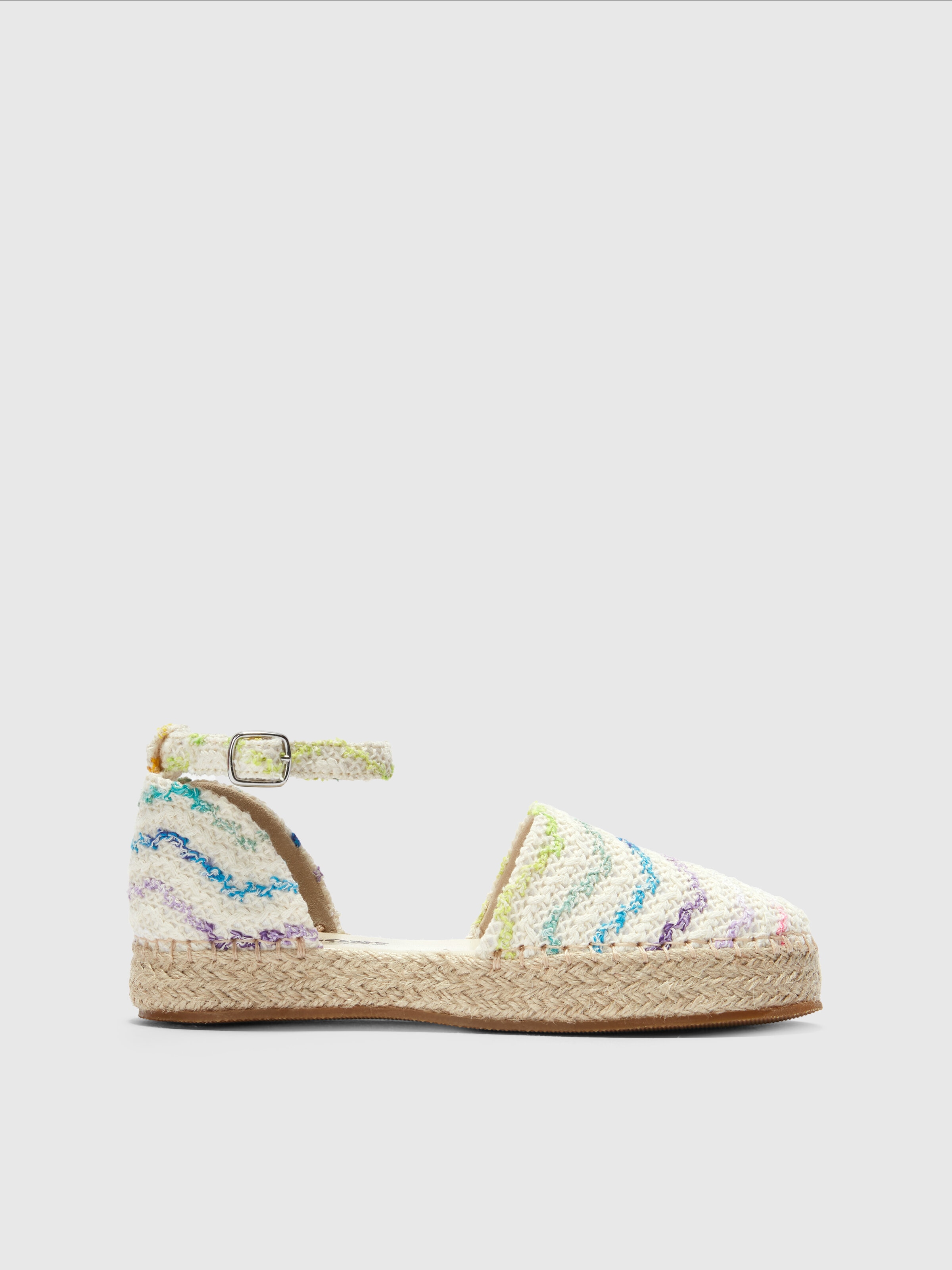 Espadrilles in chevron knit with strap, Multicoloured  - 0