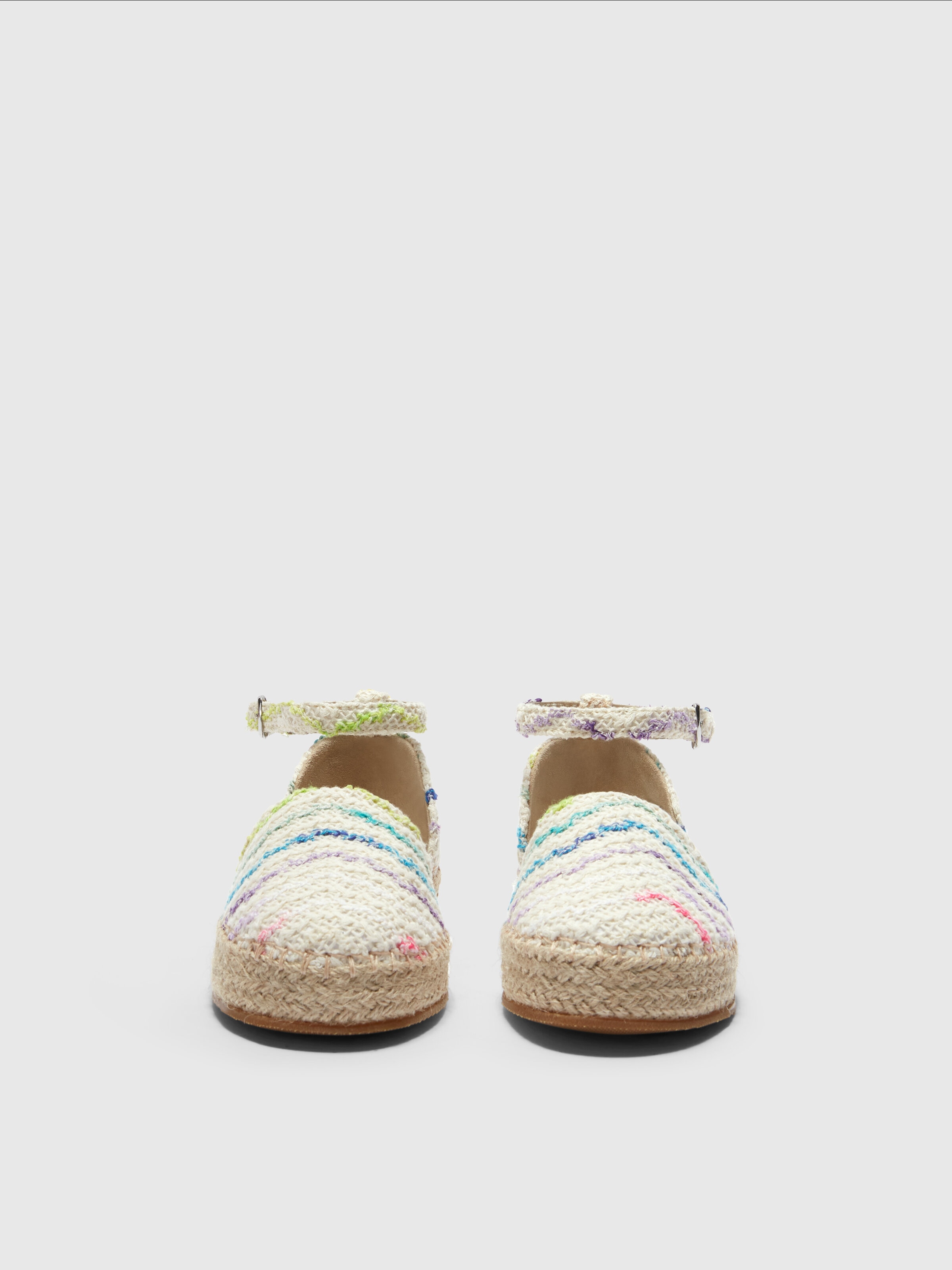 Espadrilles in chevron knit with strap, Multicoloured  - 2