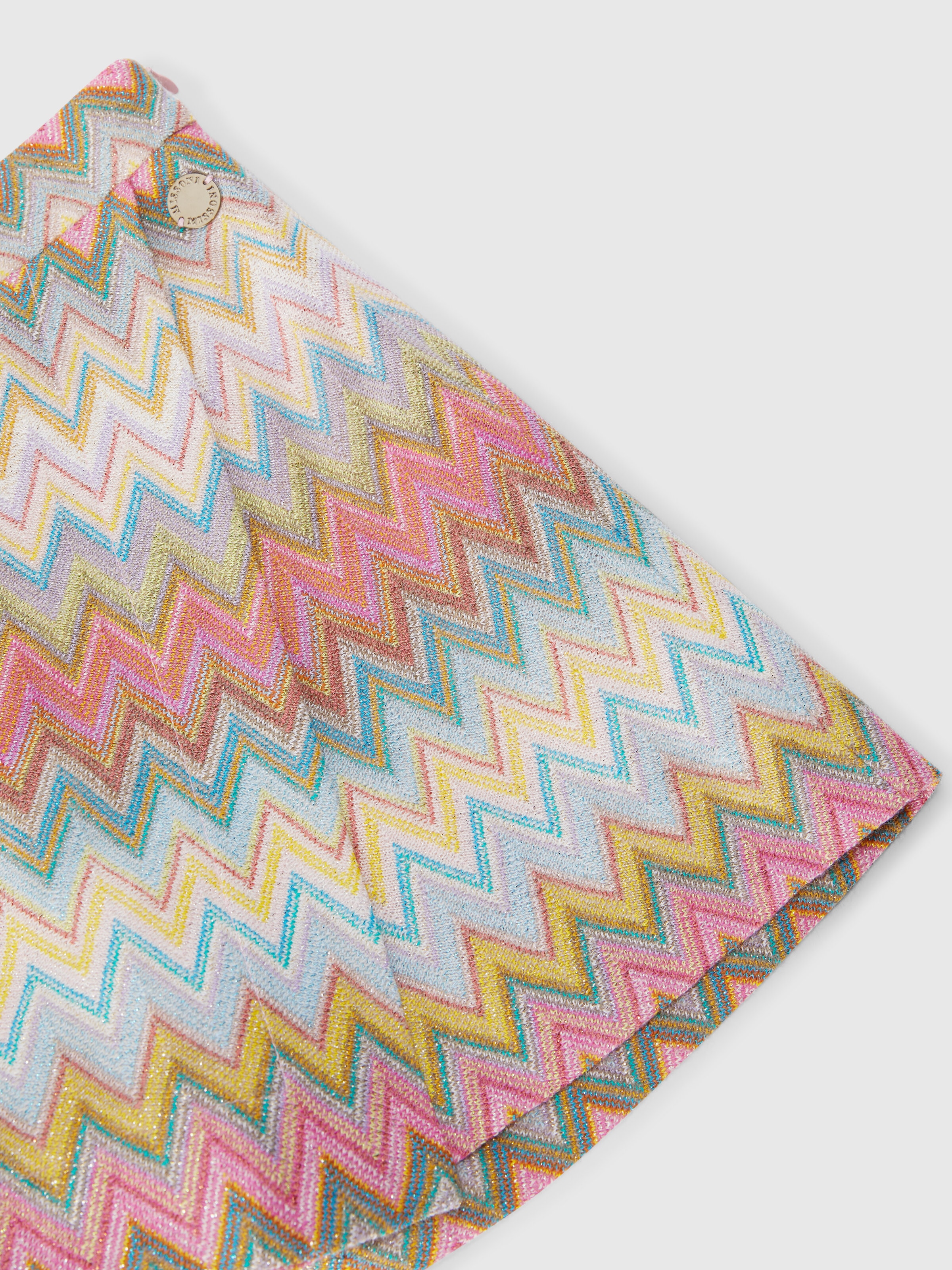 Wrap skirt in zig zag lamé knit, Multicoloured  - 2