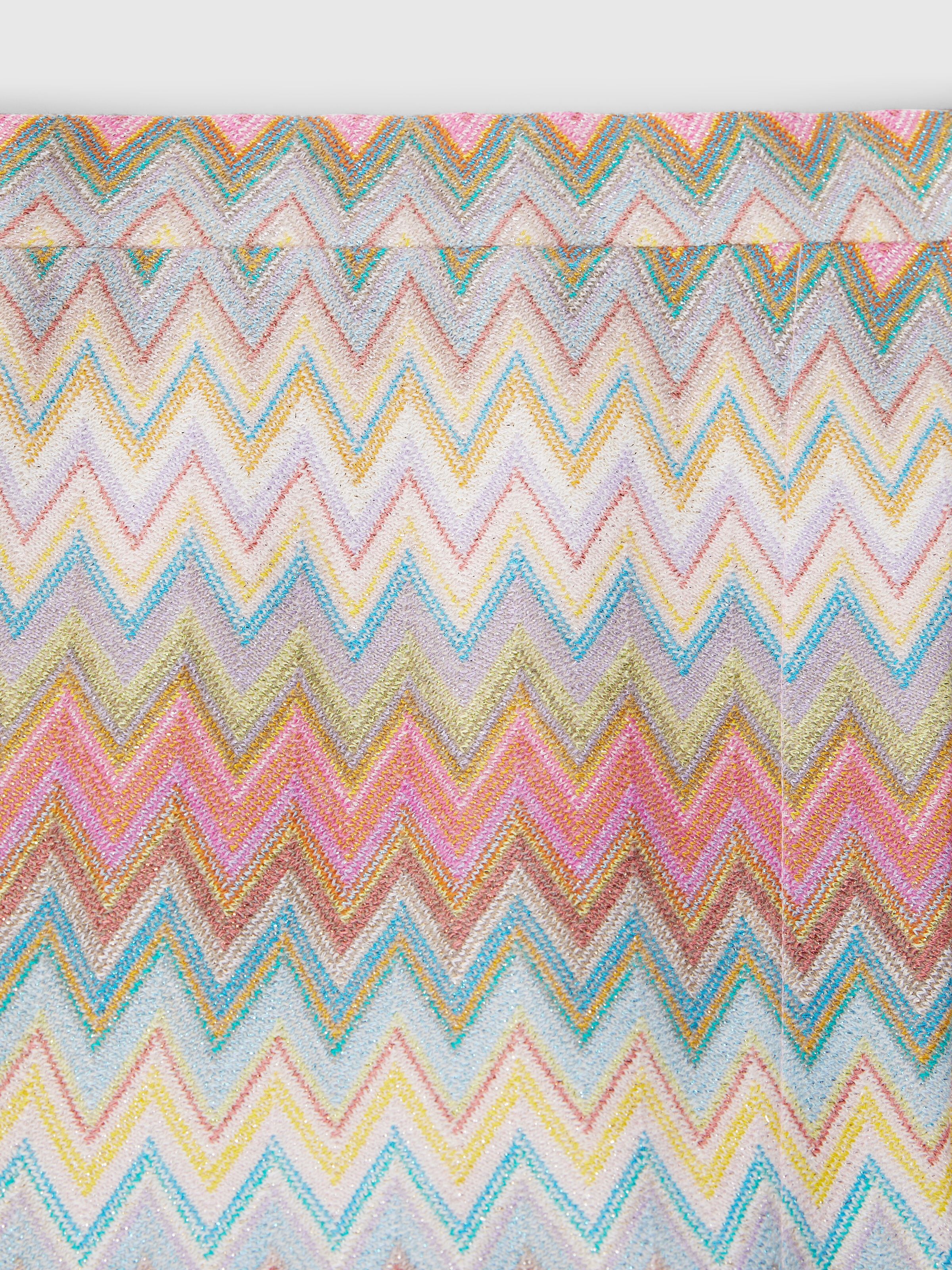 Wrap skirt in zig zag lamé knit, Multicoloured  - 3