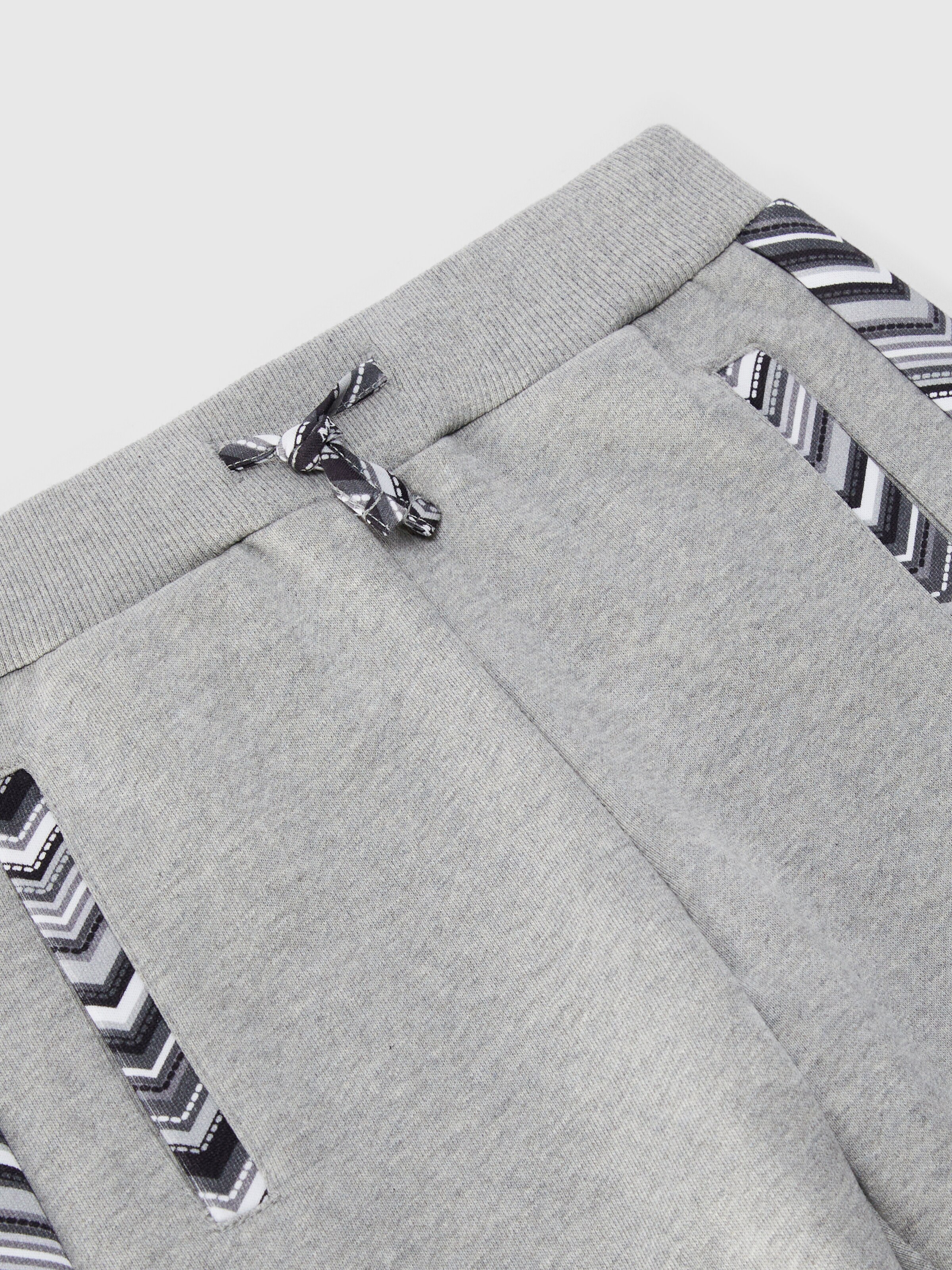 Cotton joggers with zigzag inserts, Grey - 2