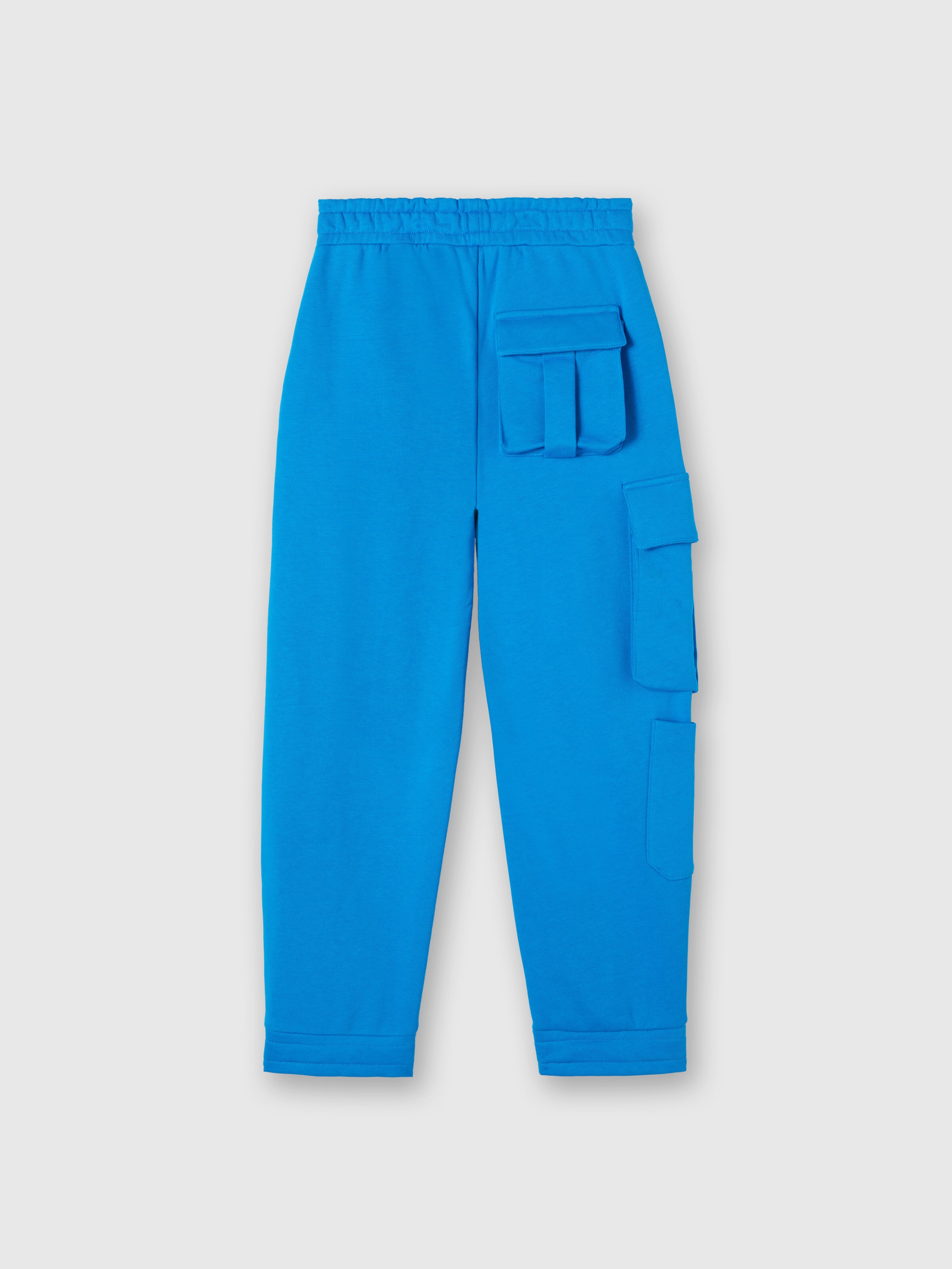 Cotton cargo joggers with logo lettering, Sky Blue - 1