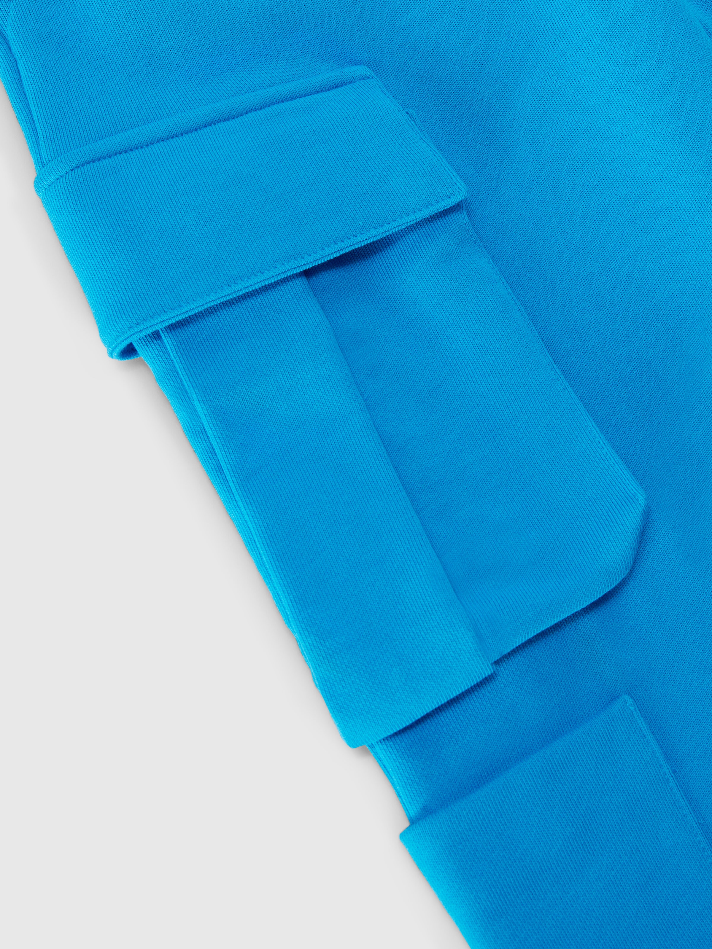 Cotton cargo joggers with logo lettering, Sky Blue - 2