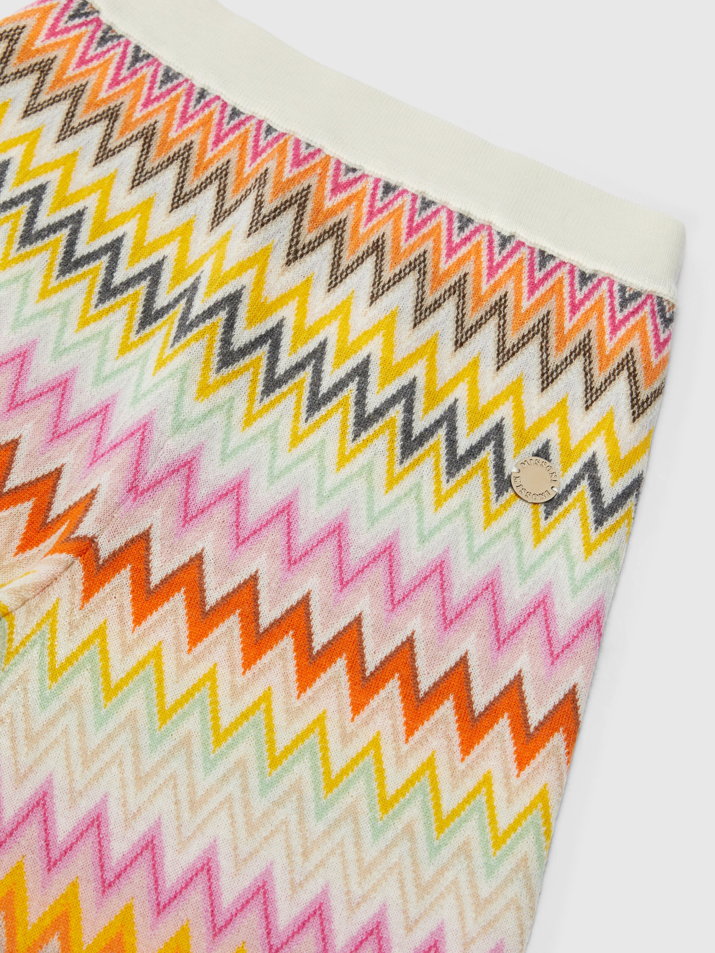 Zigzag wool knit palazzo trousers, Multicoloured  - 2