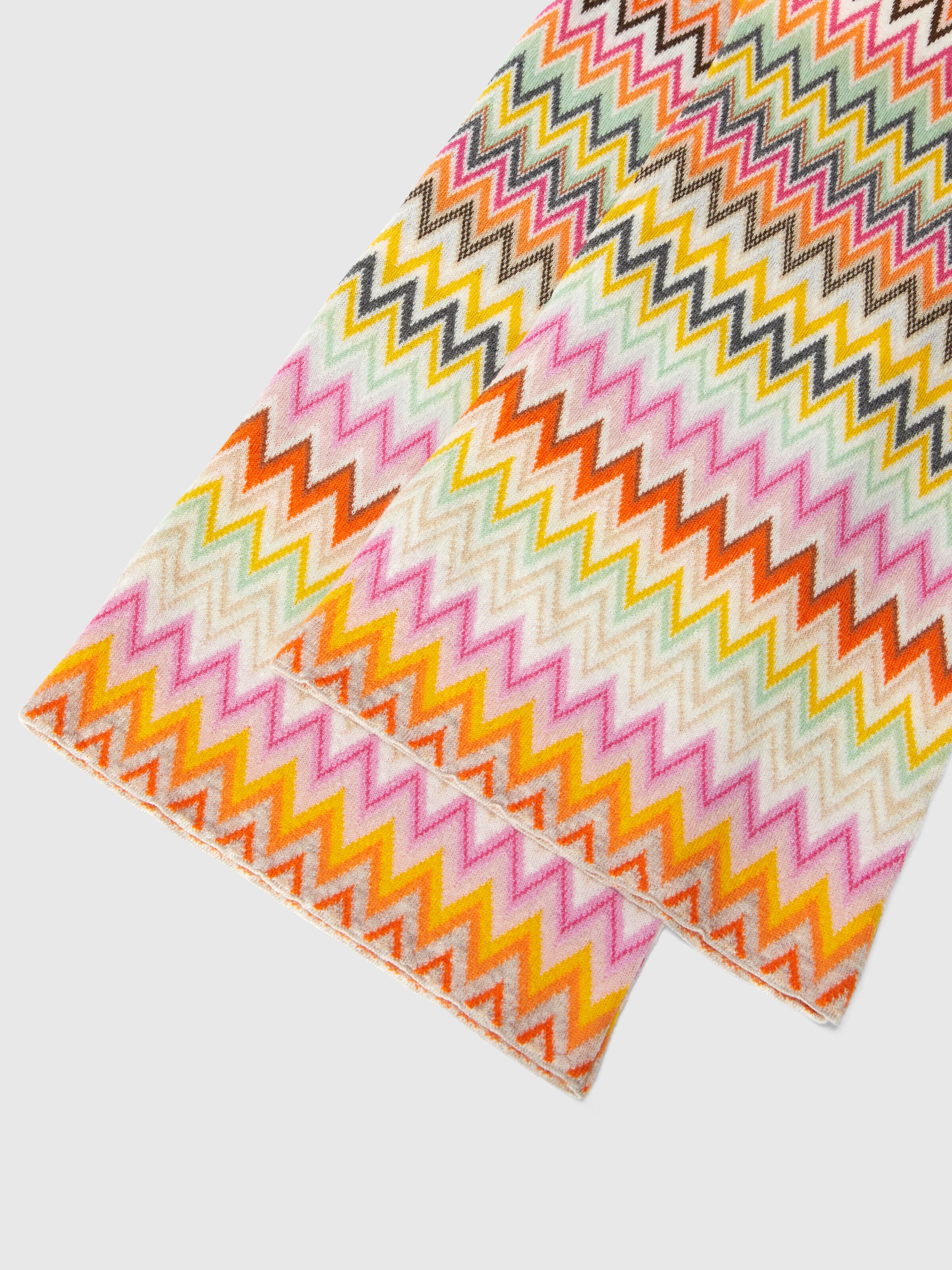 Zigzag wool knit palazzo trousers, Multicoloured  - 3