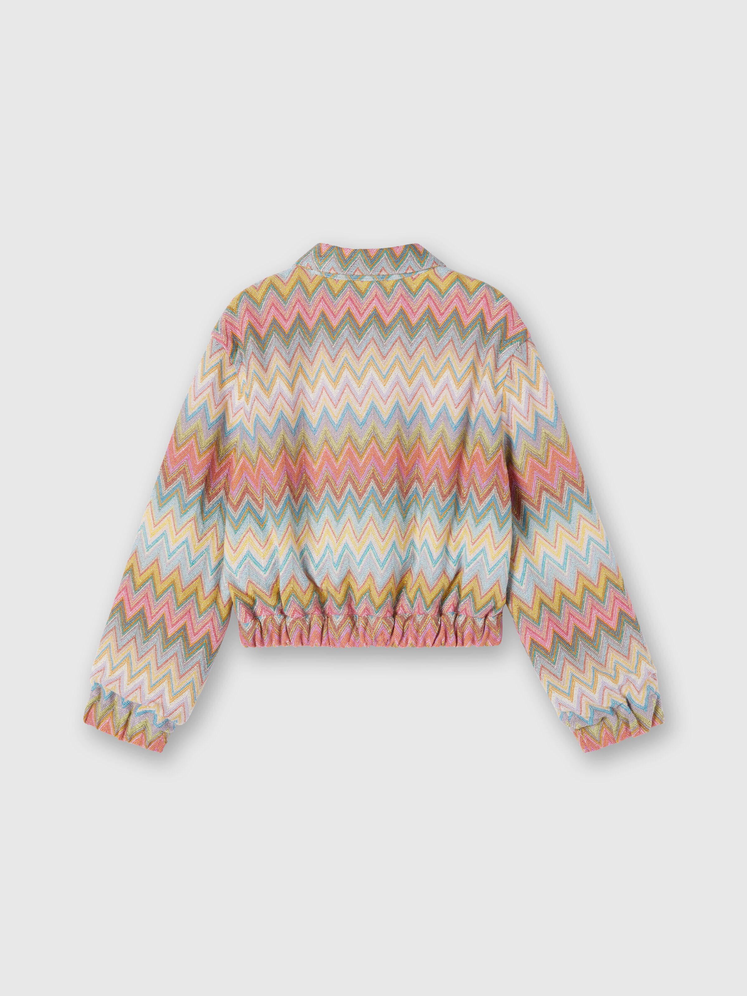 Lamé zig zag knit overshirt, Multicoloured  - 1