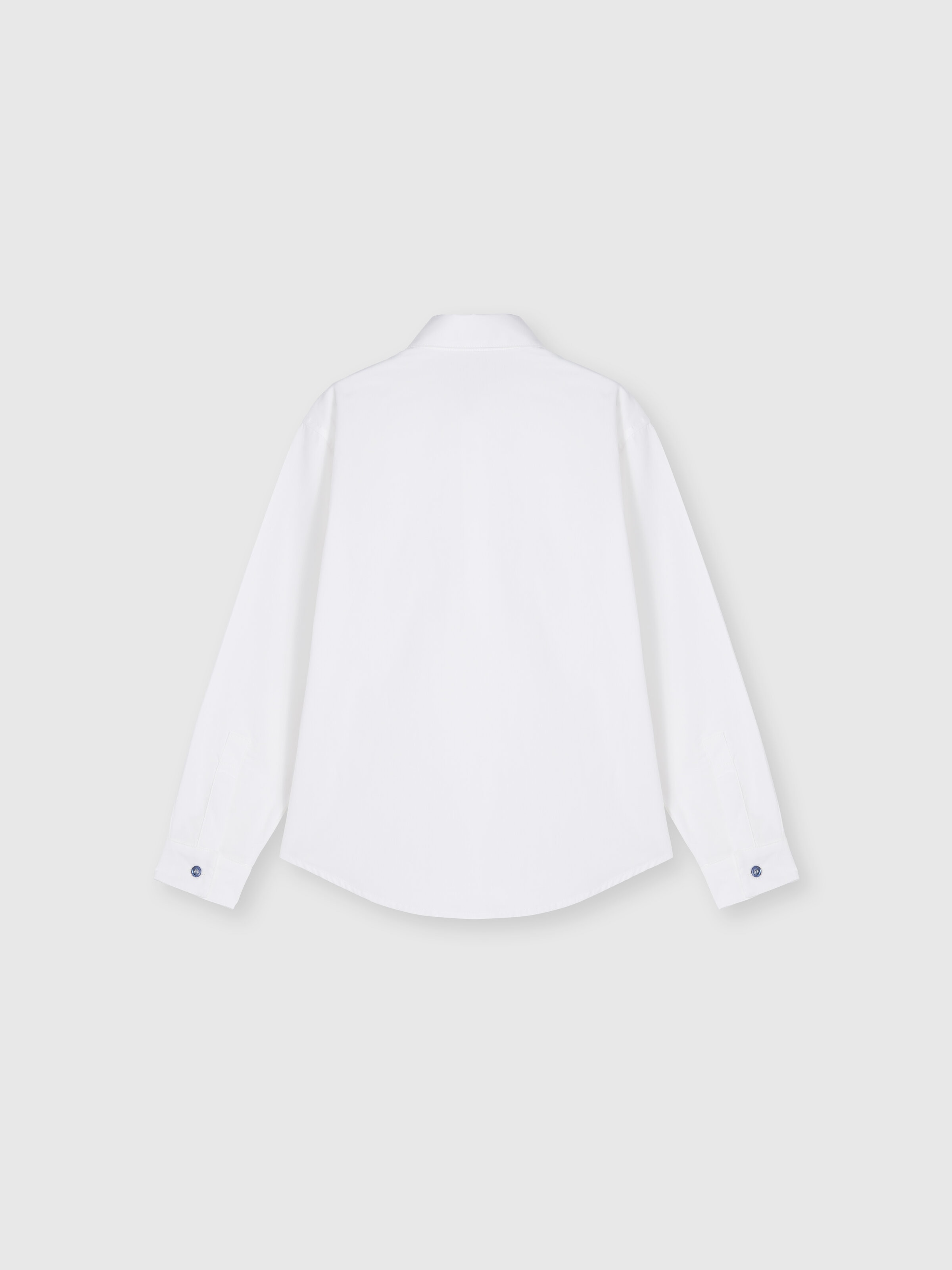 Cotton shirt with zigzag detail on the breast pocket, White & Multicoloured   - 1