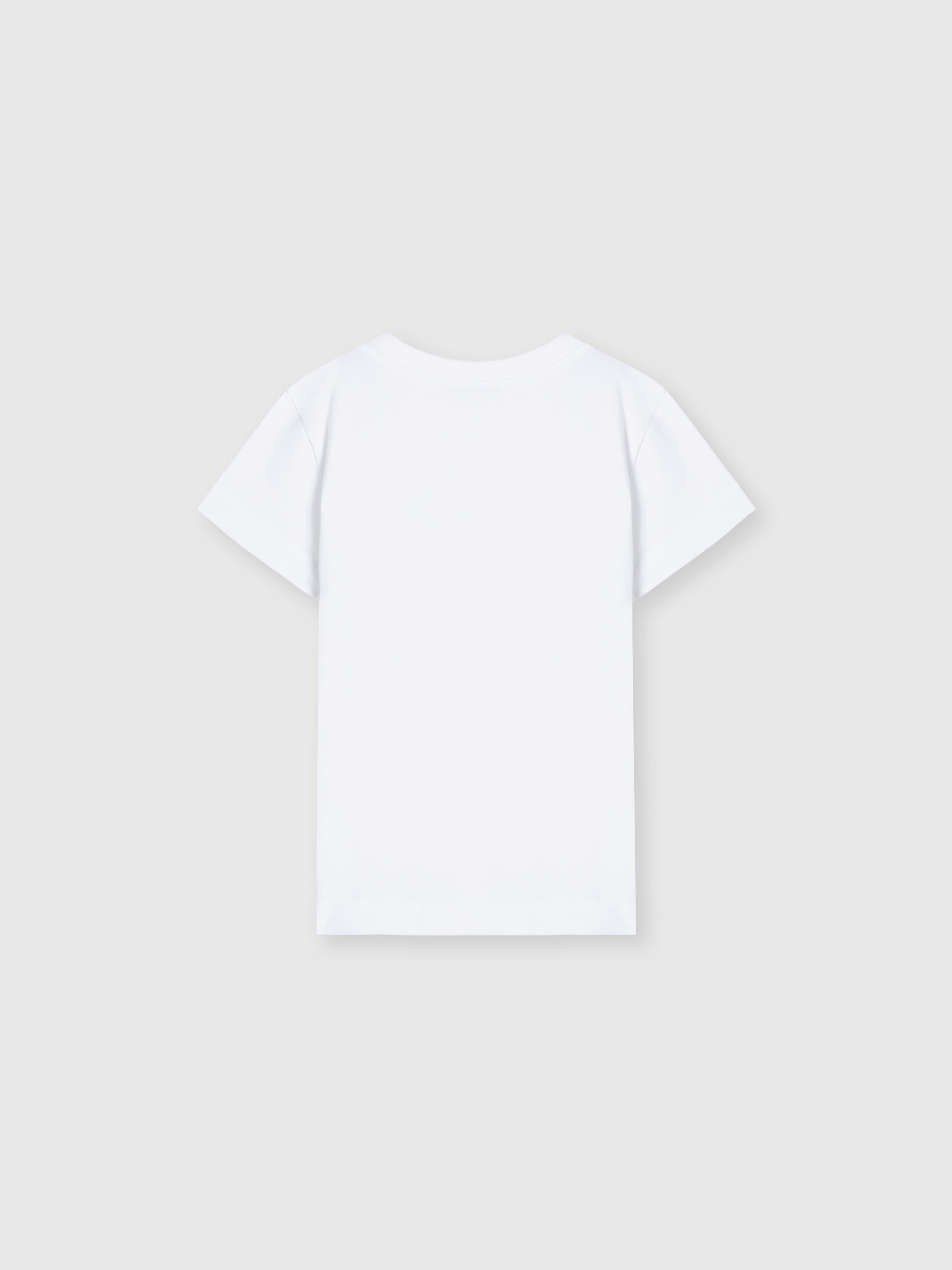Cotton crewneck T-shirt with rhinestone lettering, White  - 1