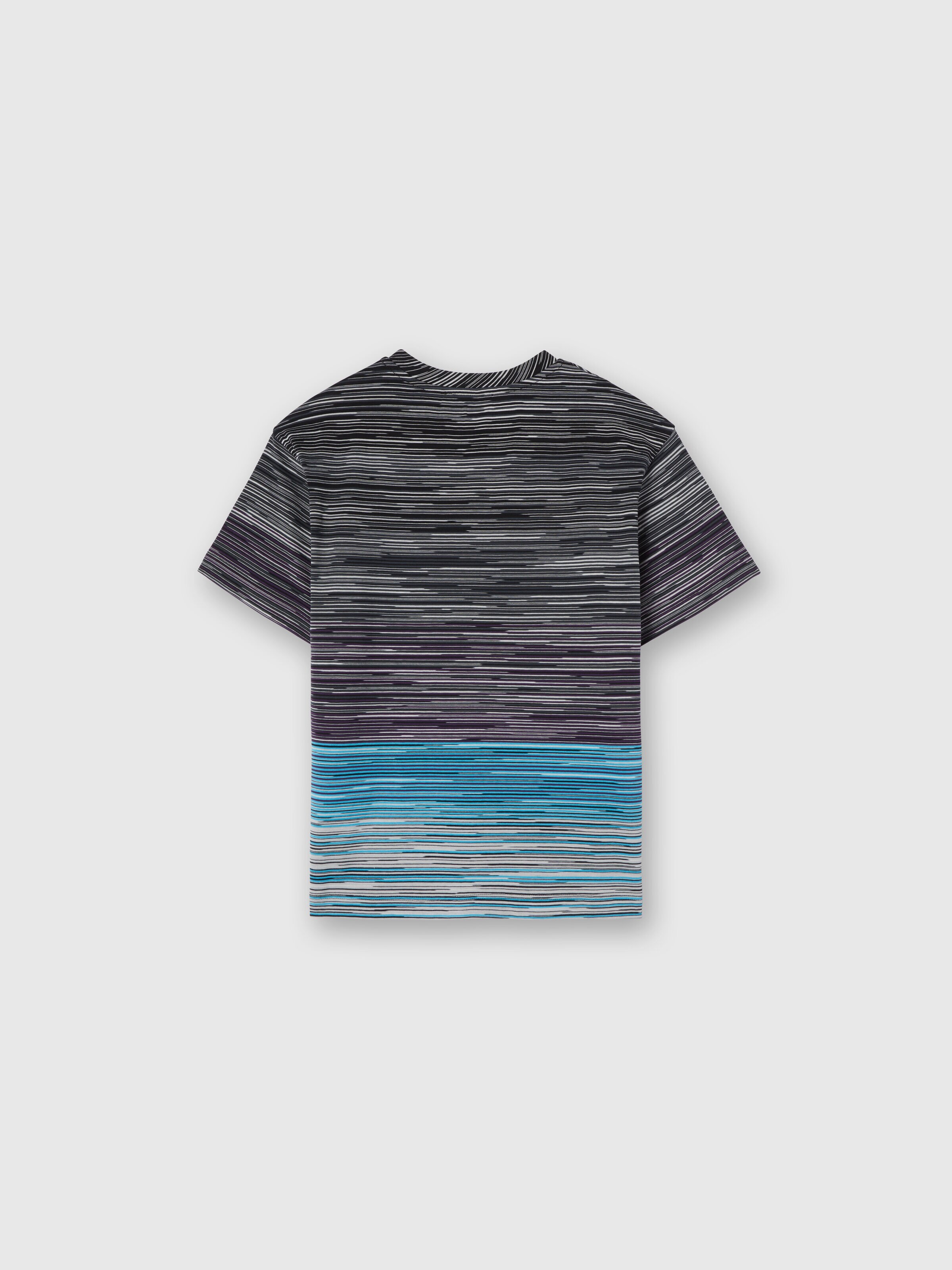 Crewneck T-shirt in slub cotton with logo, Sky Blue - 1