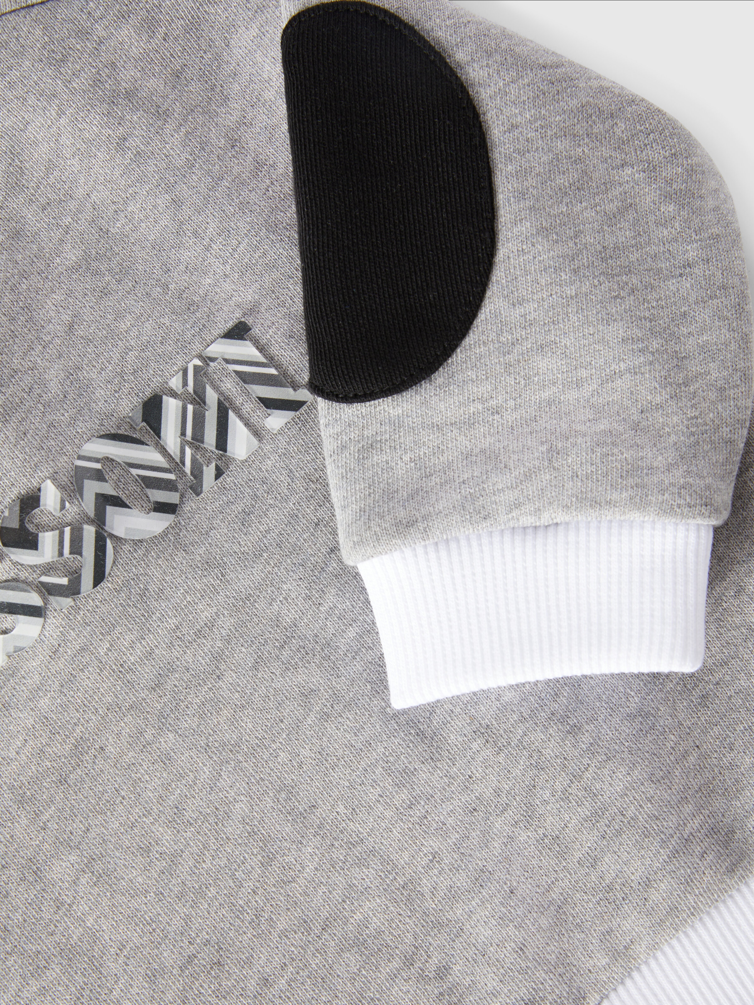 Cotton crewneck sweatshirt with embossed logo print, Grey - 3