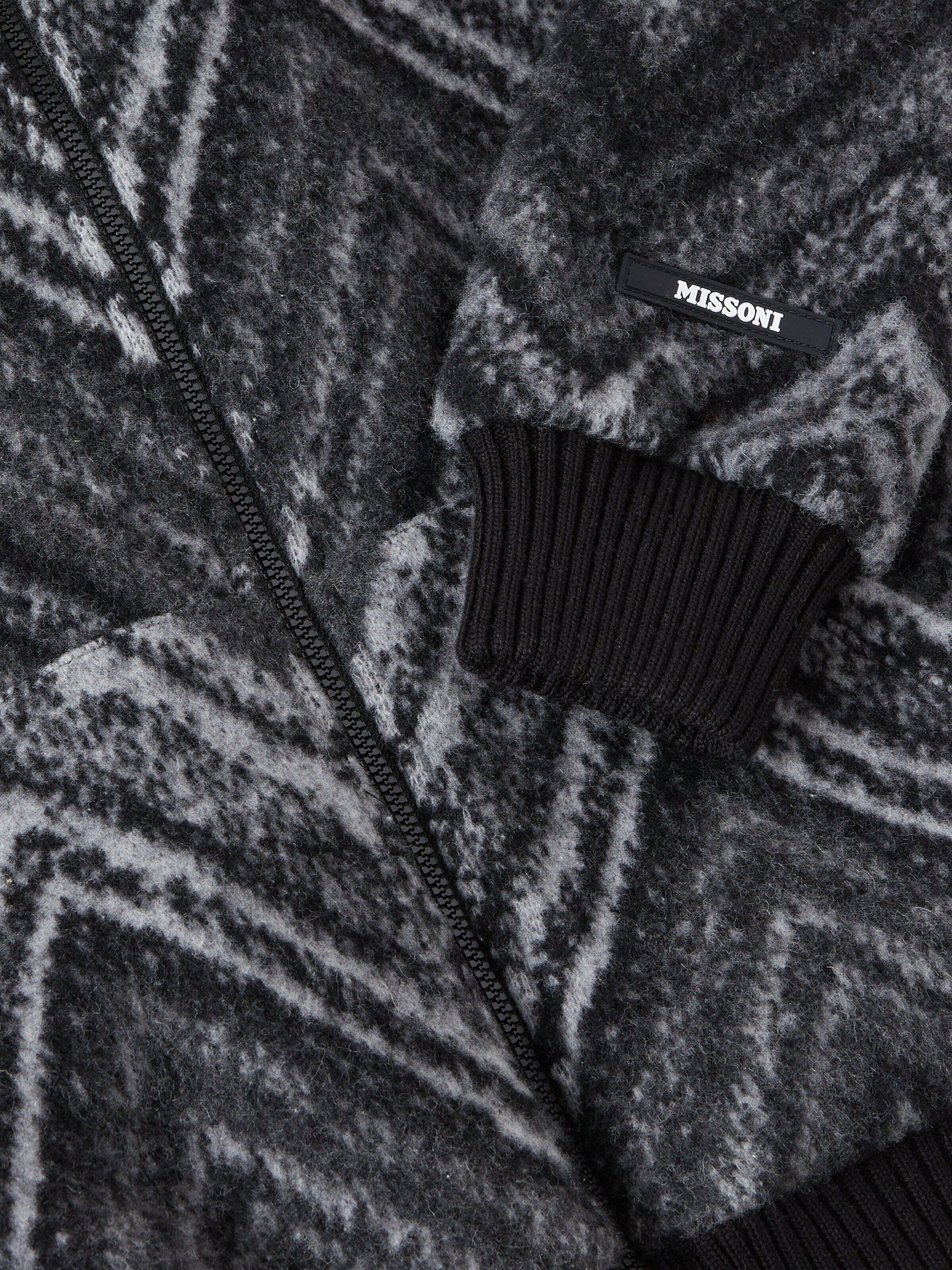 Wool-blend hooded sweatshirt, Black & Grey - 3