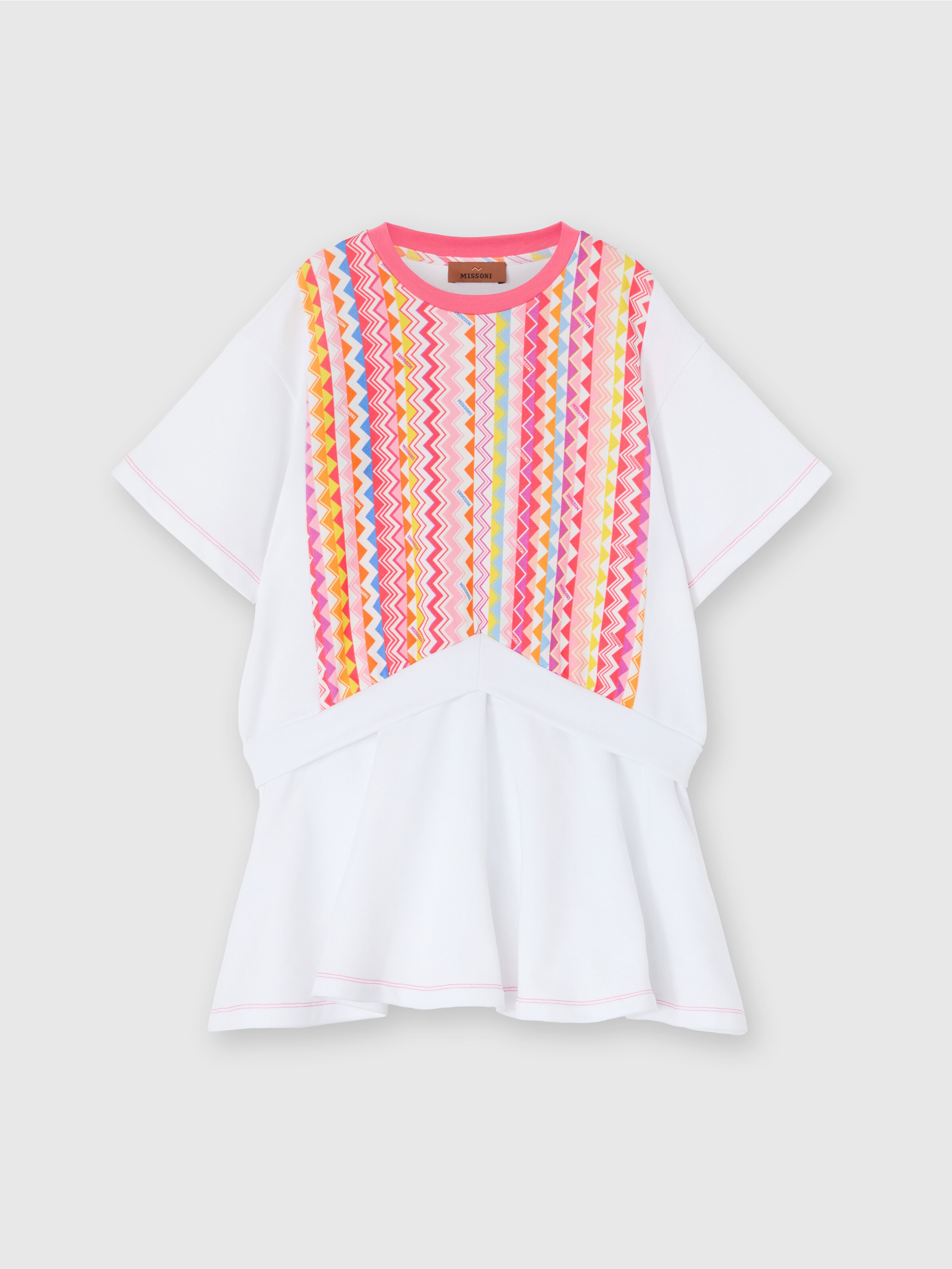 Robe à imprimé zig-zag et jupe évasée, Multicolore  - 0