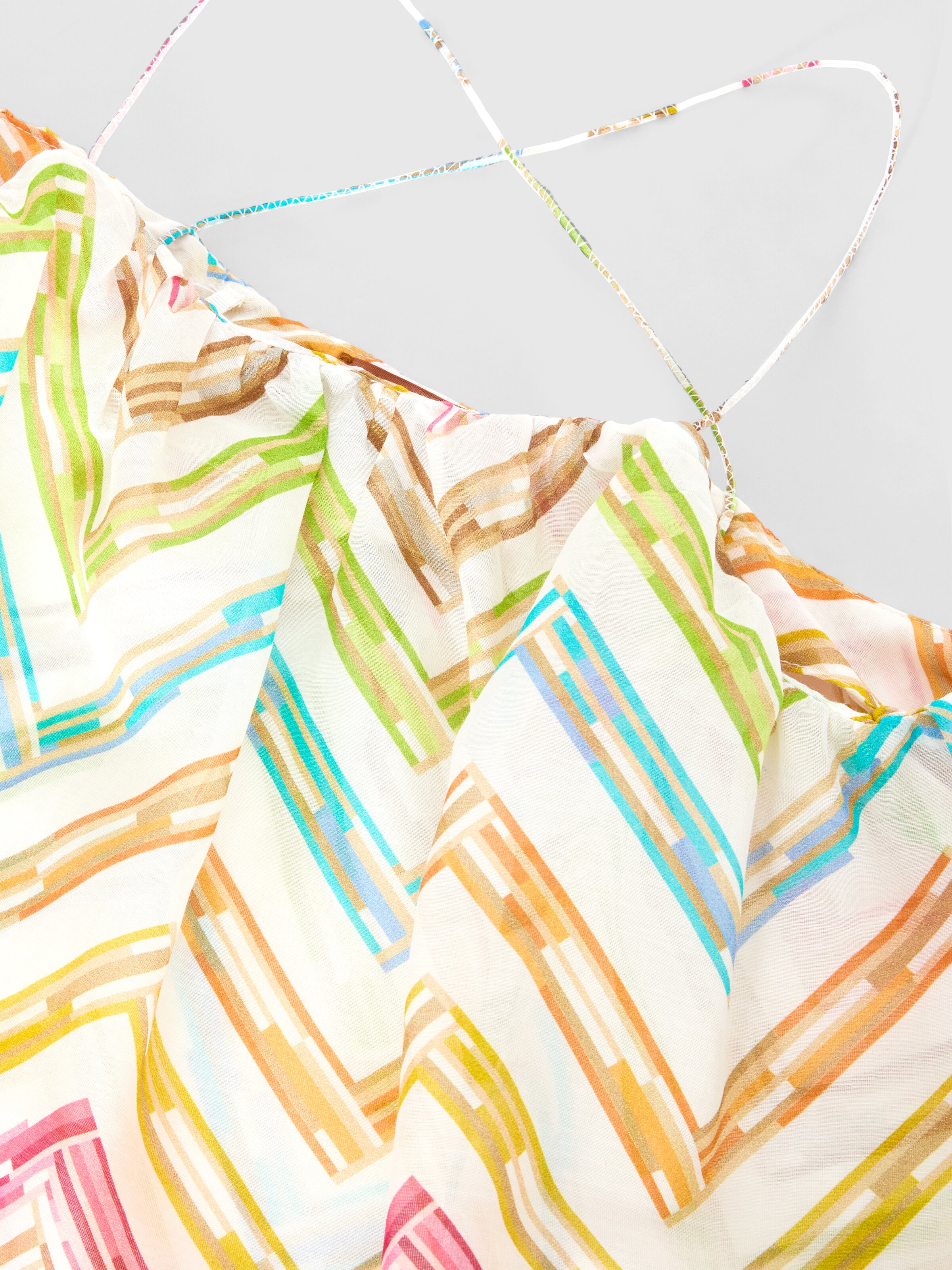 Conjunto de dos piezas de top y pantalón con estampado de puntos en zigzag, Blanco Multicolor   - 2