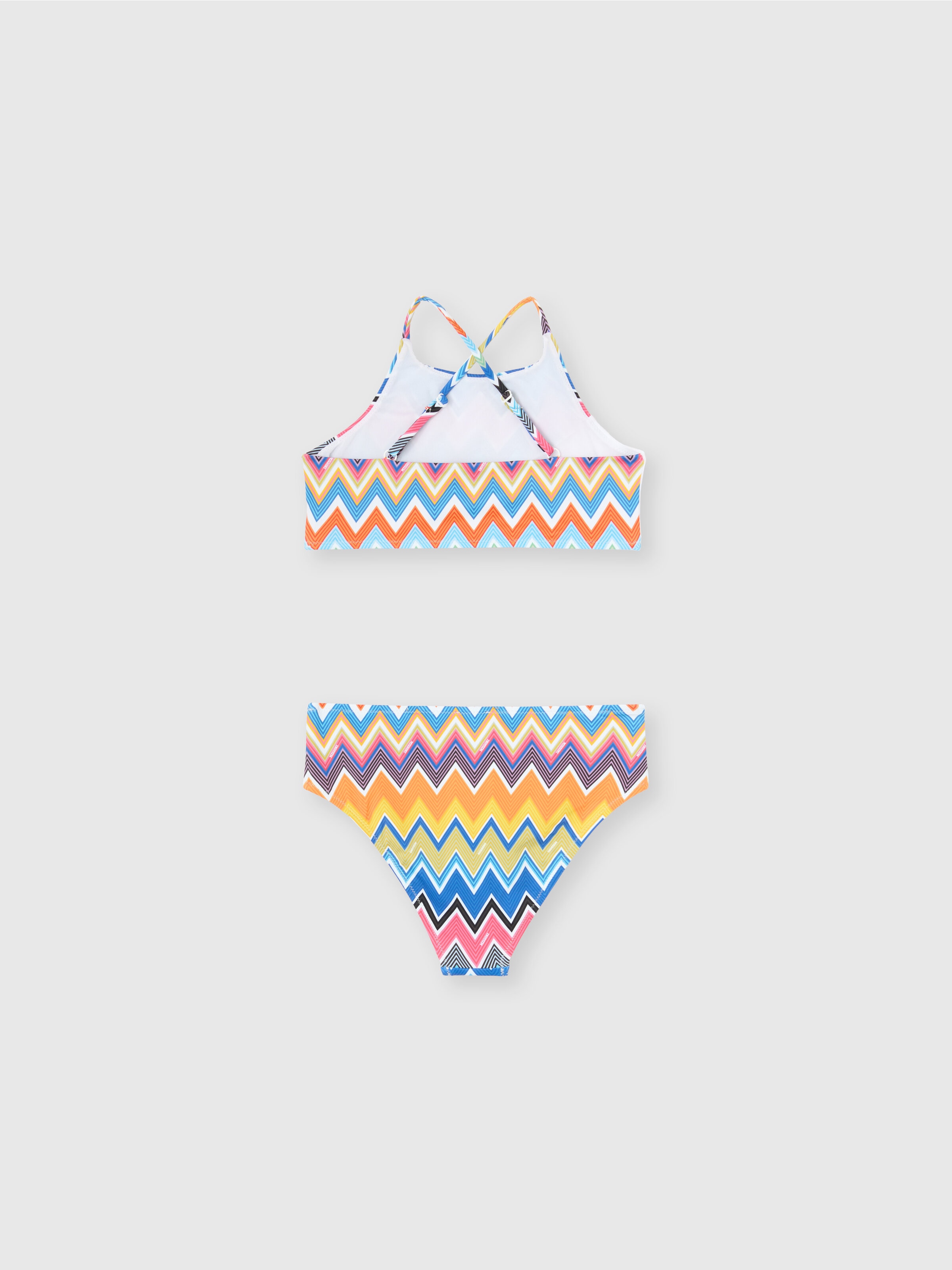 Bikini mit Zickzack-Print-Top, Mehrfarbig  - 1