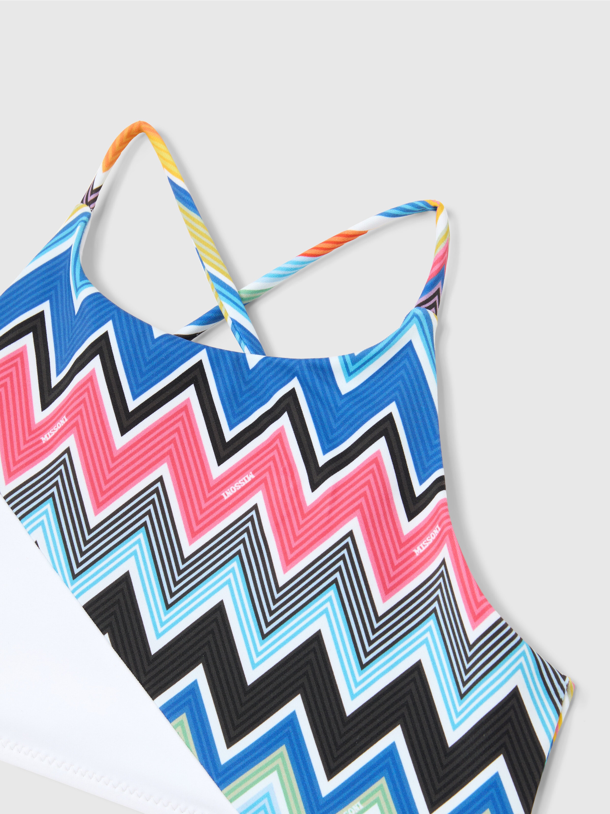 Bikini mit Zickzack-Print-Top, Mehrfarbig  - 2