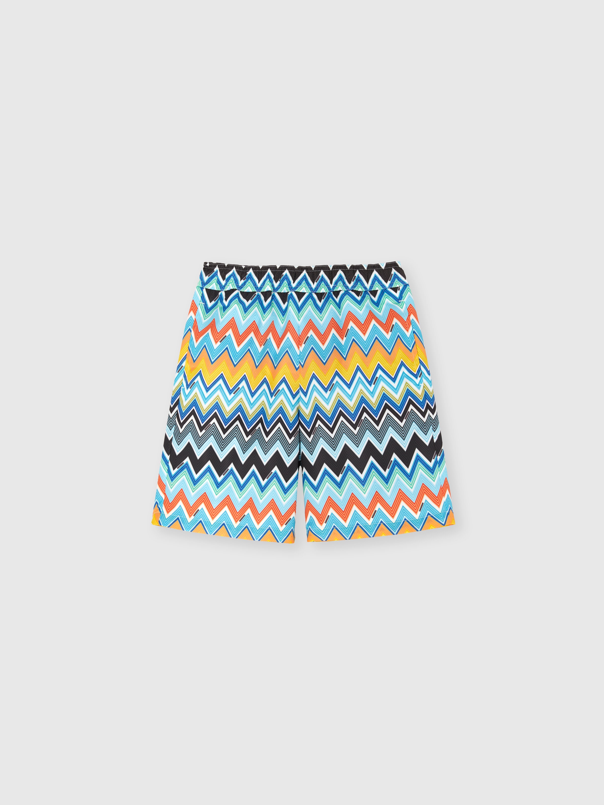 Swim shorts with zigzag print, Multicoloured  - 0