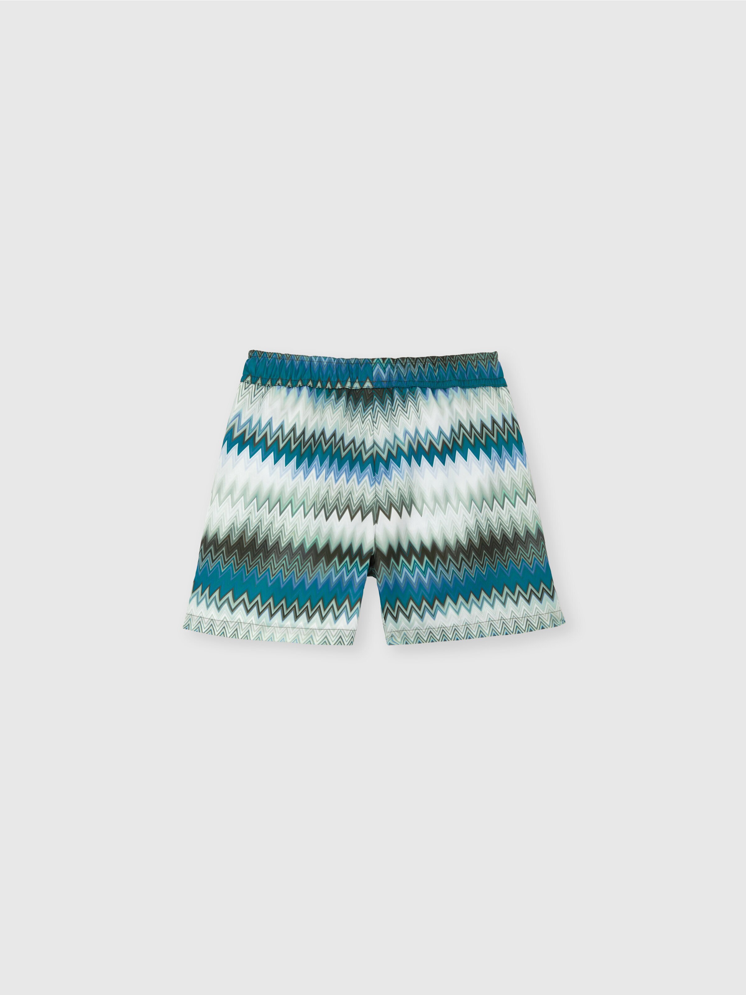 Costume stampa zig zag con logo ricamato, Multicolore  - 1